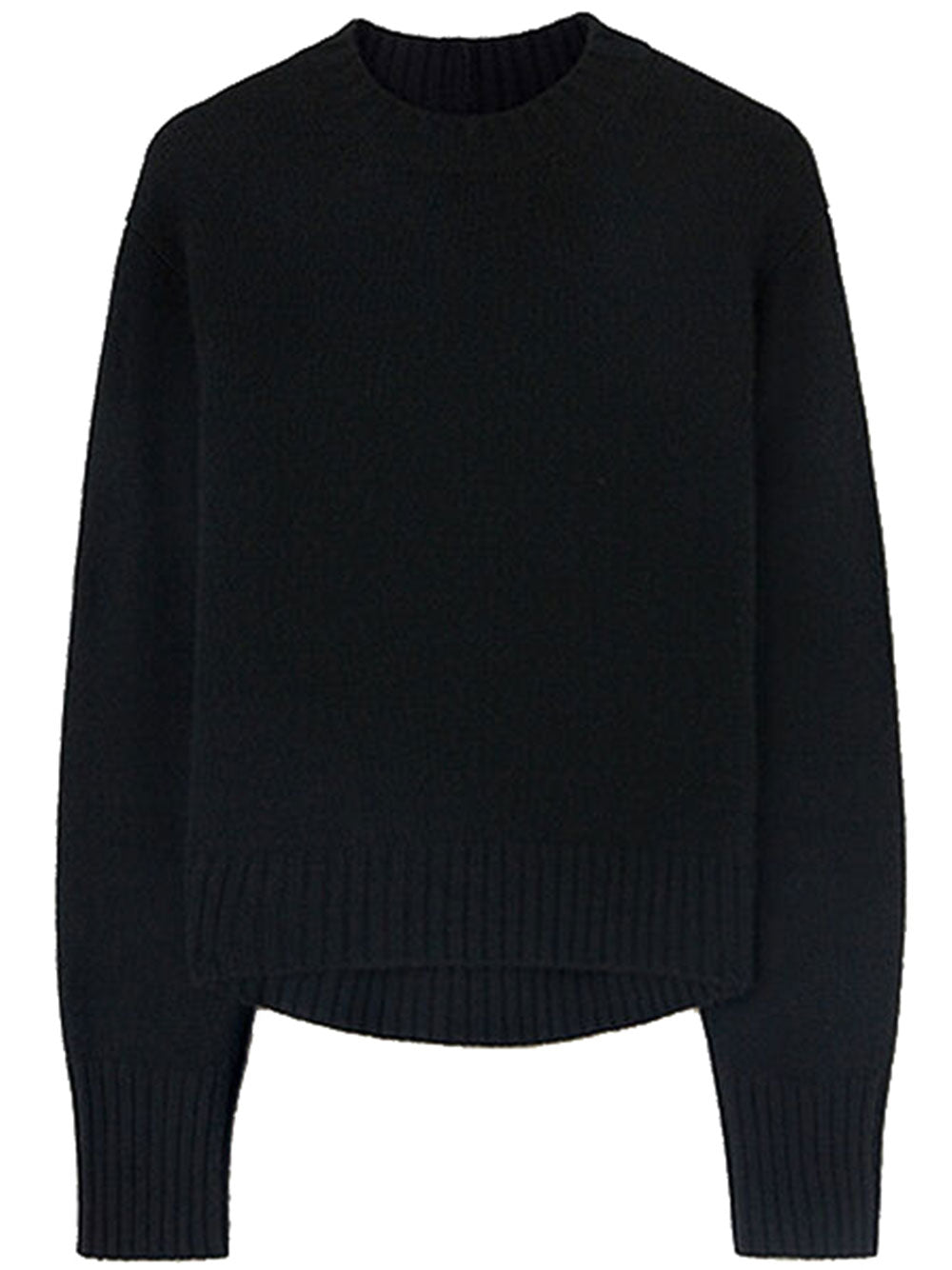 Black Cashmere Crew Neck Sweater