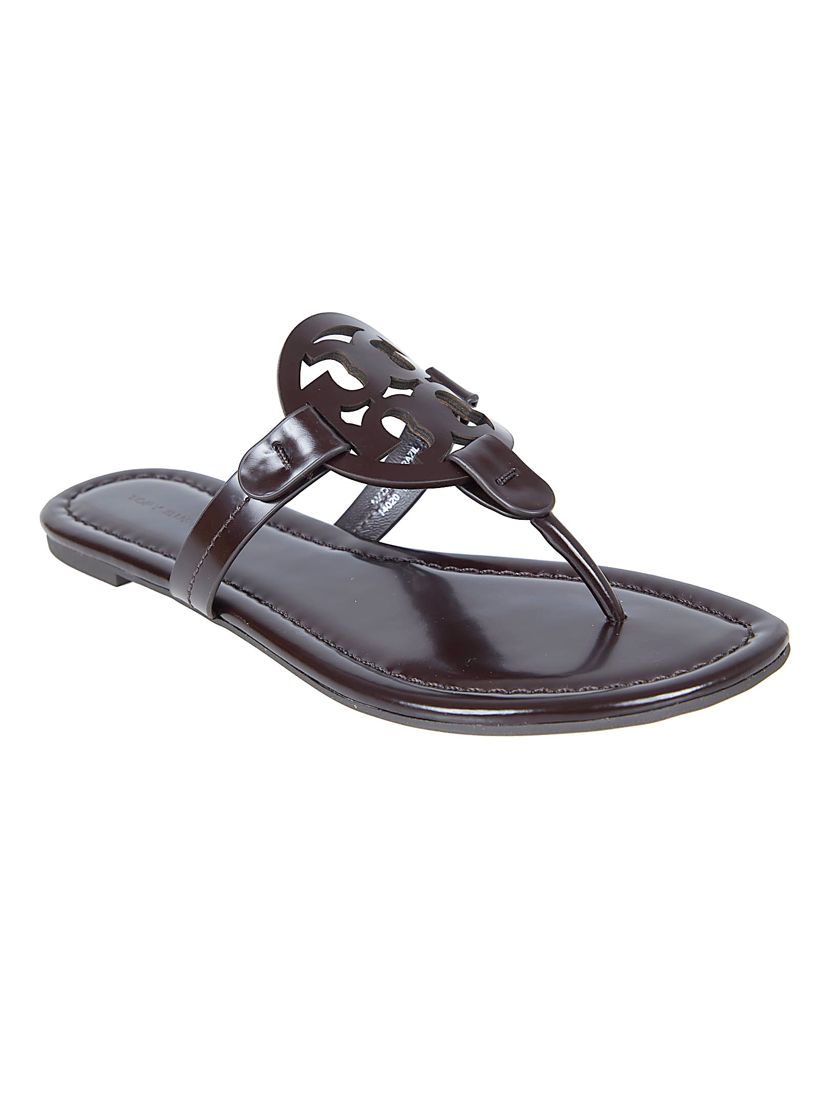 Flat Thong Sandals with Laser-Cut Logos