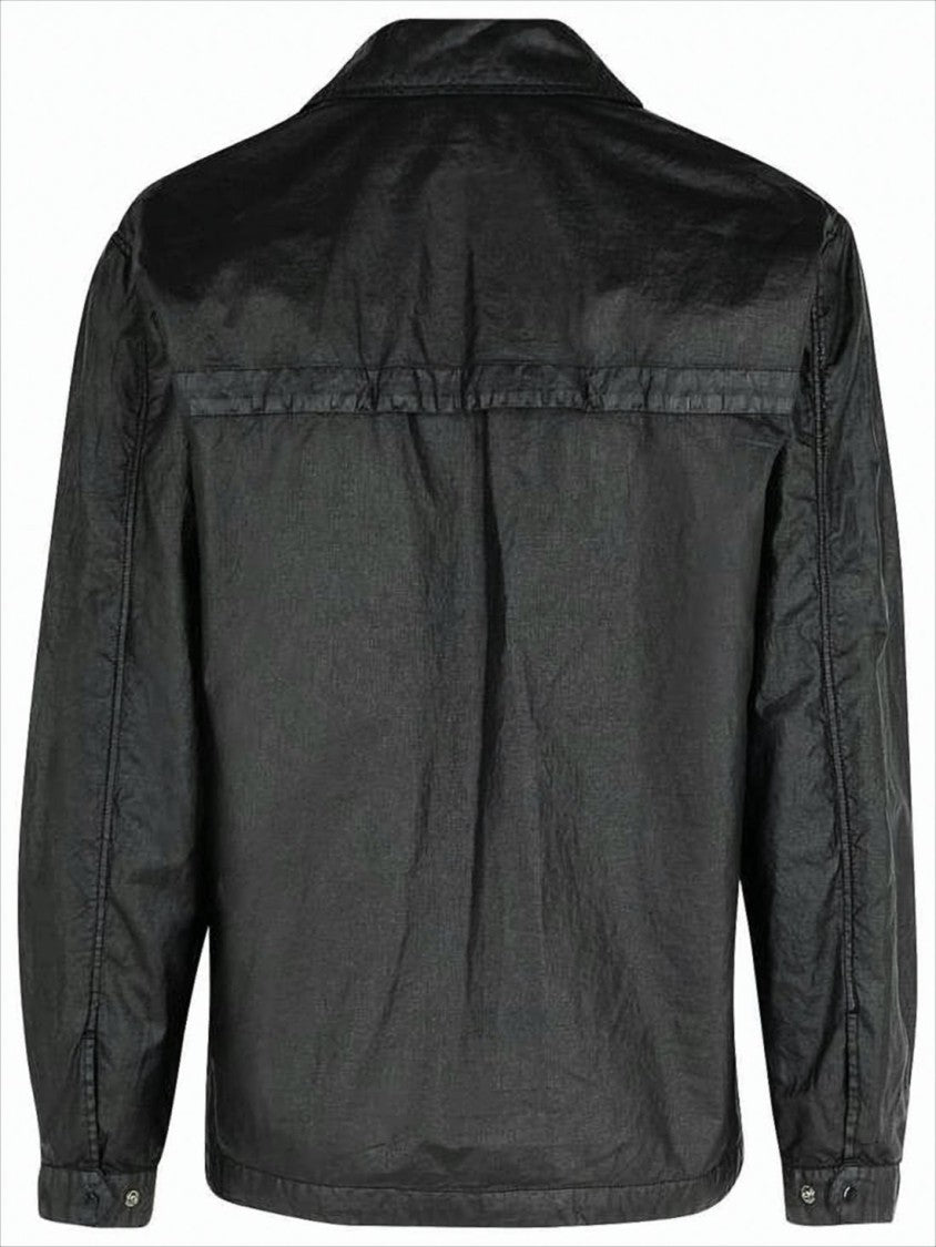 Linen Black Jacket with Classic Collar