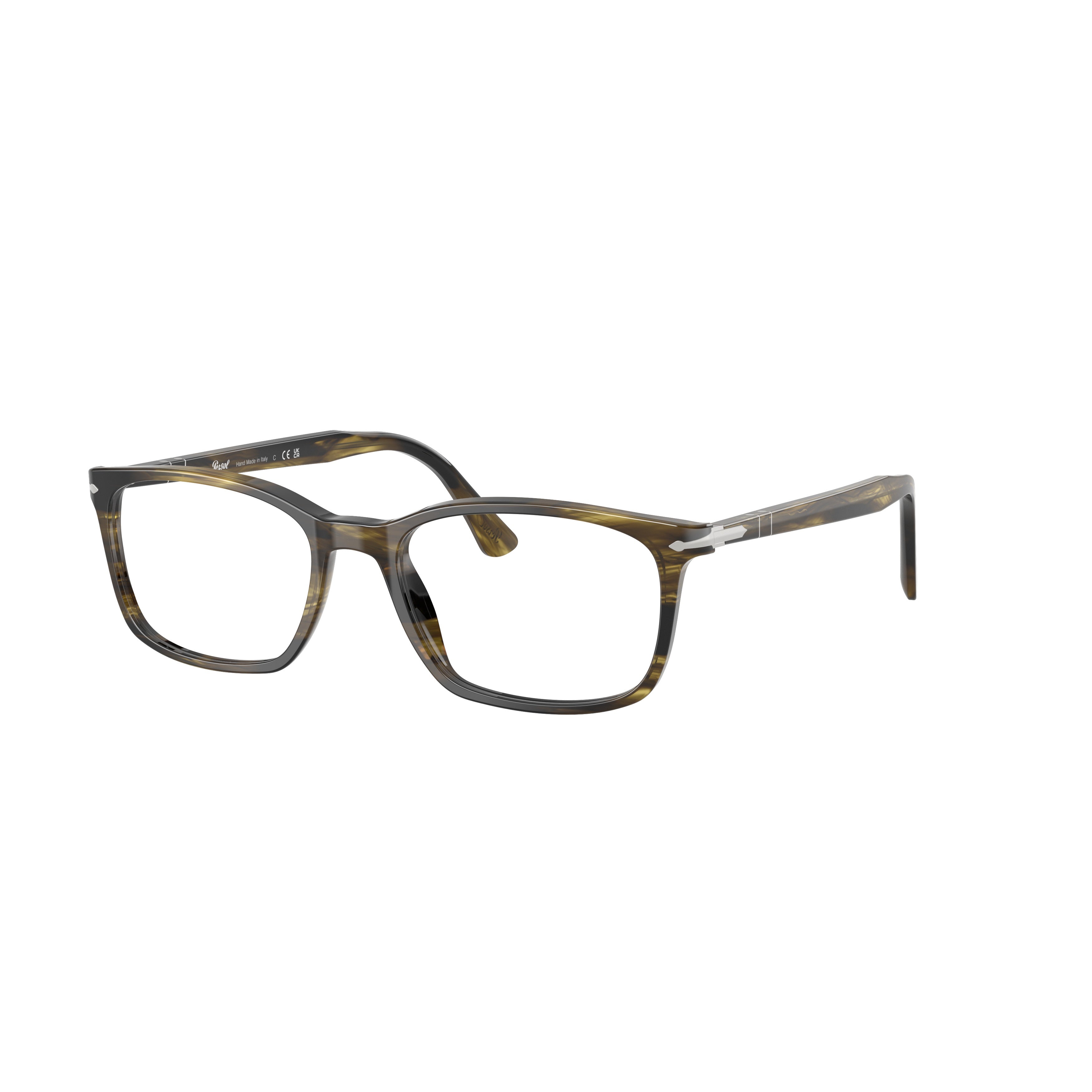 0po3189v Rectangular Tortoiseshell Eyeglasses with Silver Accent