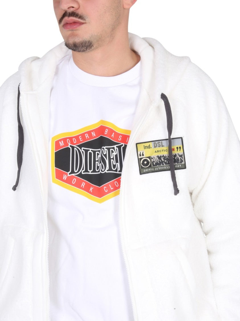White Hooded Sweatshirt With Relaxed Fit