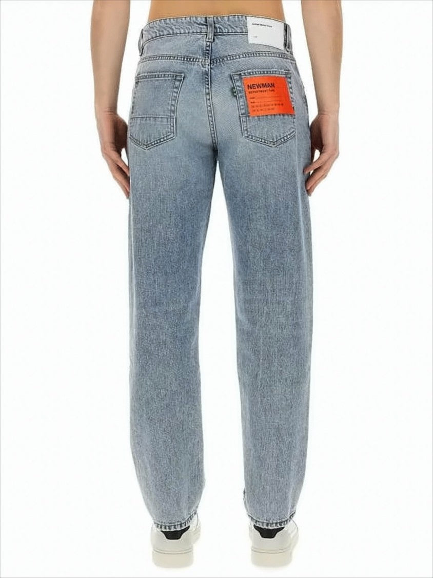 Light Blue Straight-Leg Denim Pants