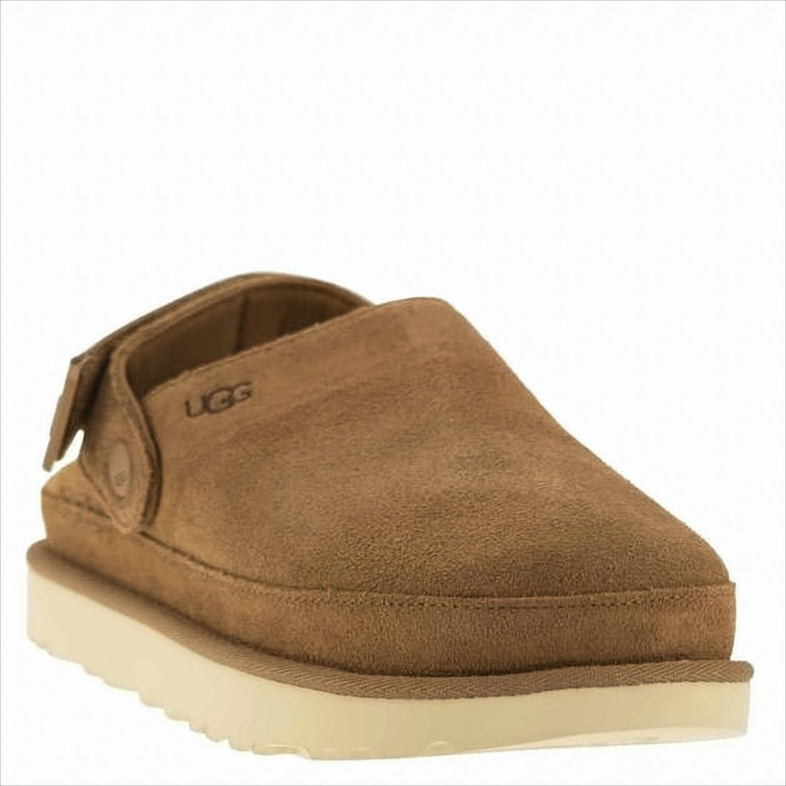 Closed-Toe Suede Sandals with Slingback Strap