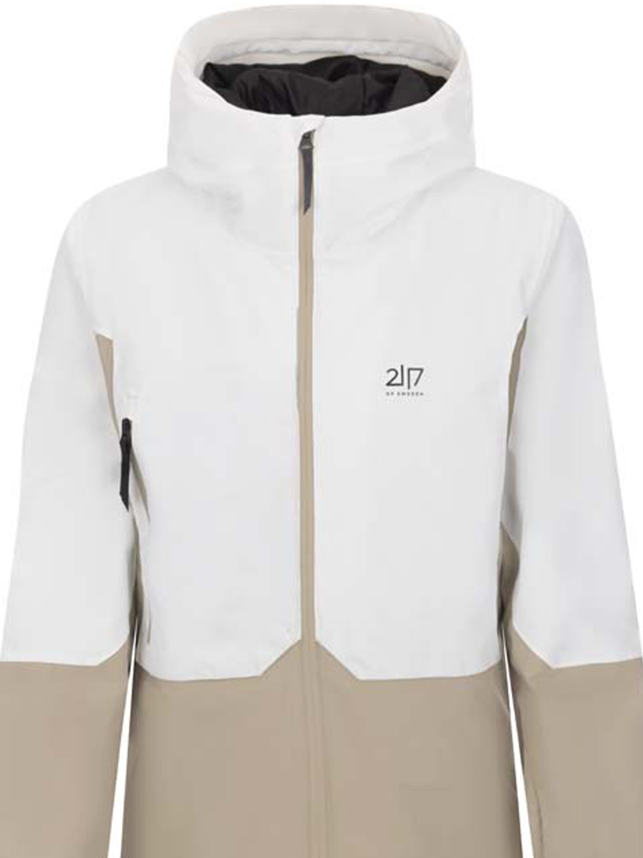 White/Beige Soppero Two-Tone Ski Performance Jacket