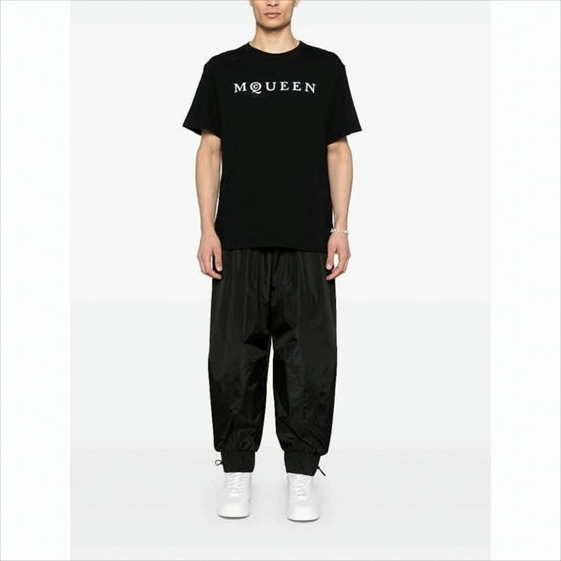 Black Short-Sleeve T-Shirt with Bold Logo Print