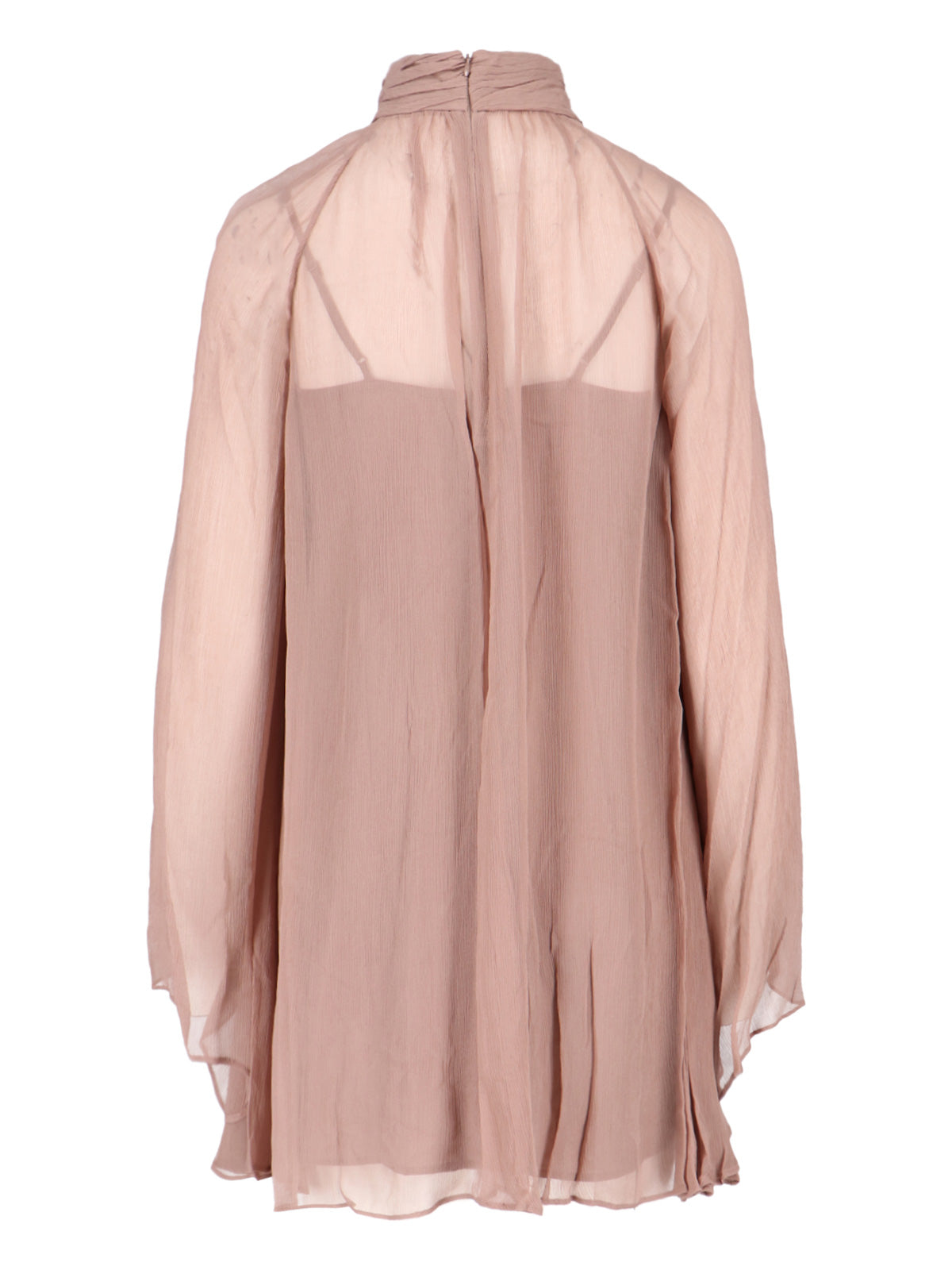Asymmetrical Mini Chiffon Dress With Front Cut-Out