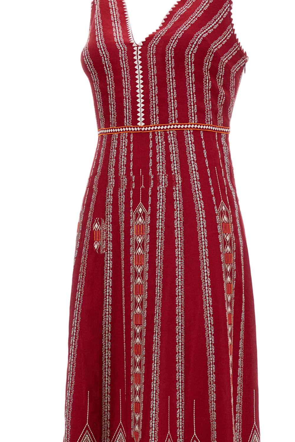 Ballerina Embroidered Linen-Cotton Dress