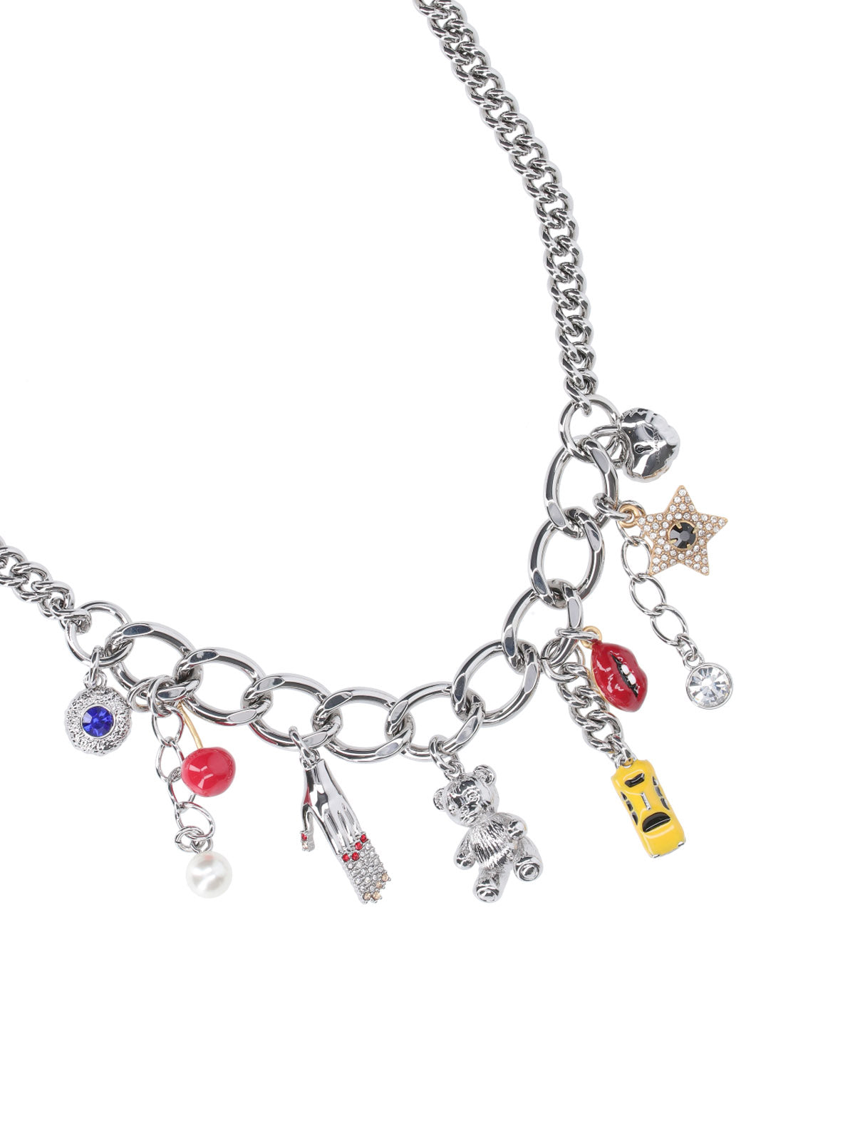 Silver Trinket Charm Brass Necklace