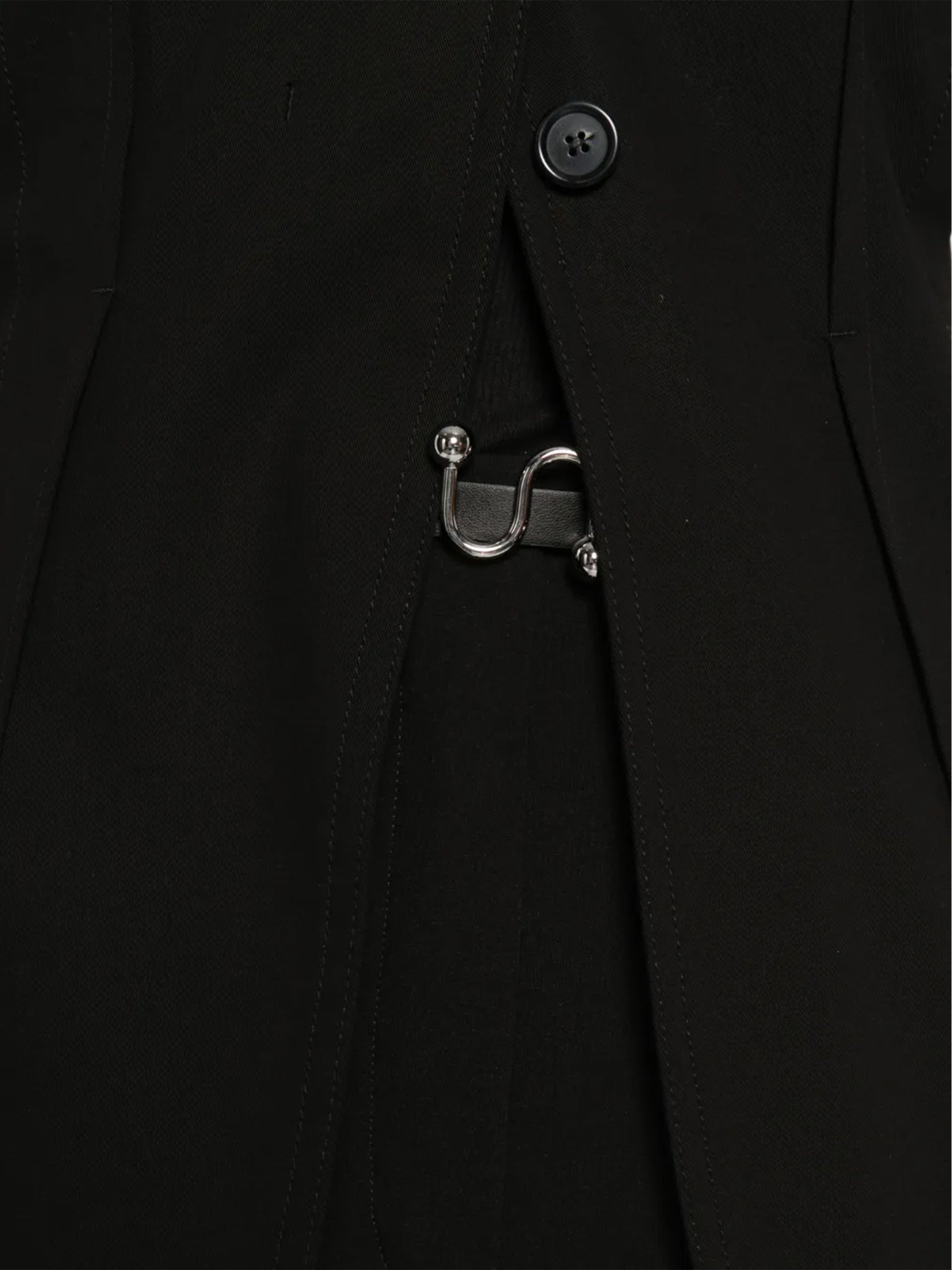 Black Texas High-Waisted Wide-Leg Tailored Pants
