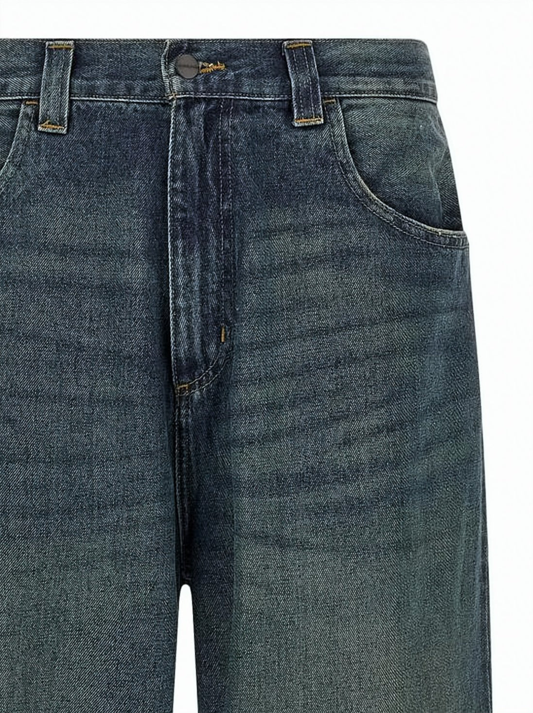 Wide-Leg Denim Pants with Classic Five-Pocket Design