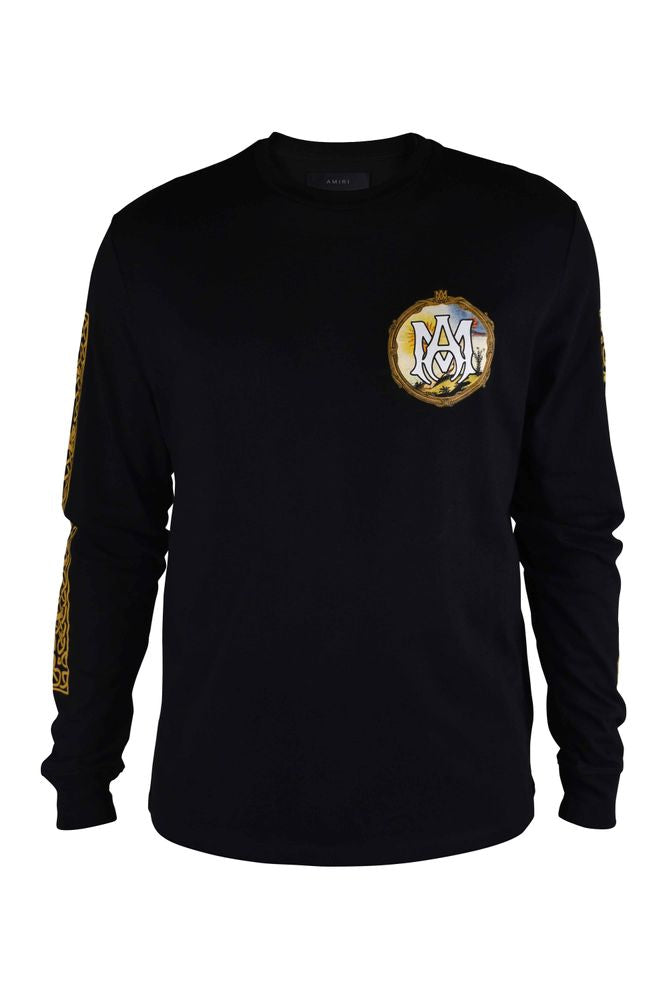 Graphic Print Long-Sleeve Cotton T-Shirt