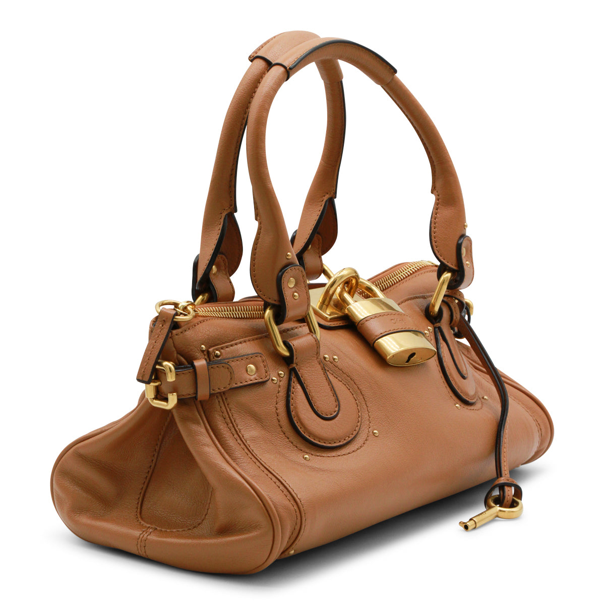 Structured Brown Leather Paddington Top Handle Bag