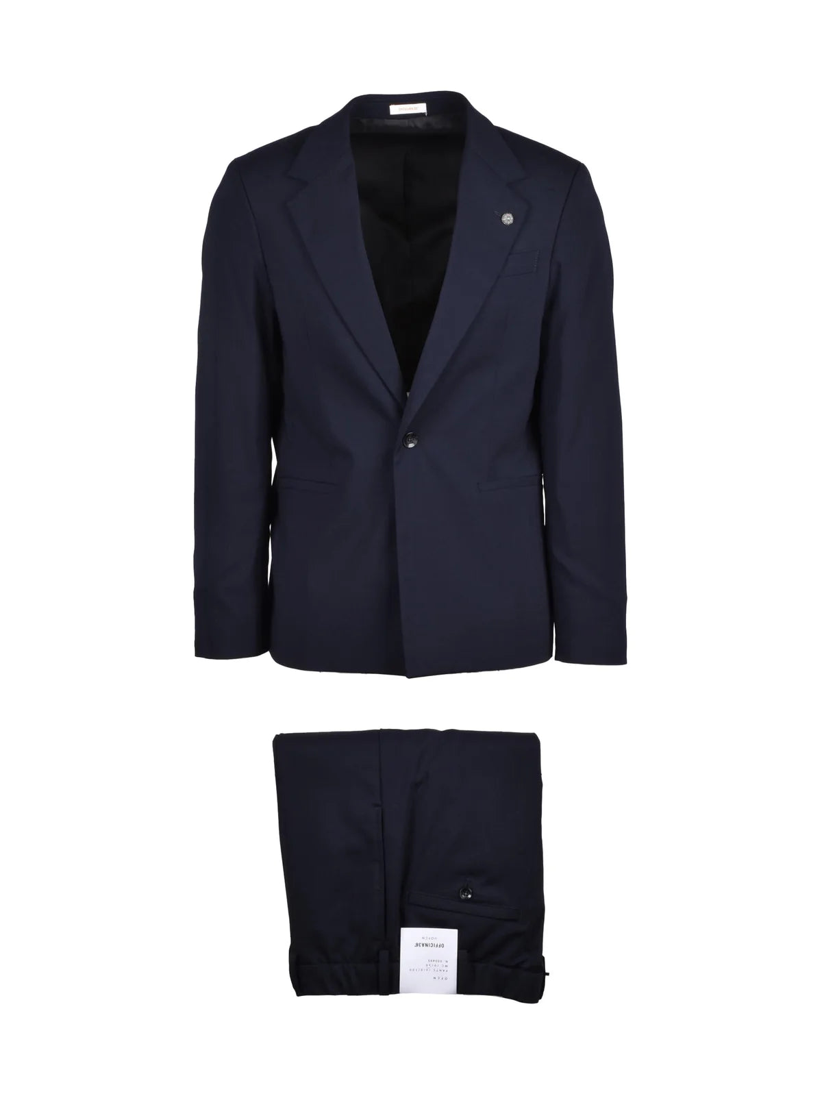 Blue Polyester Wool Lycra Sartorial Suit