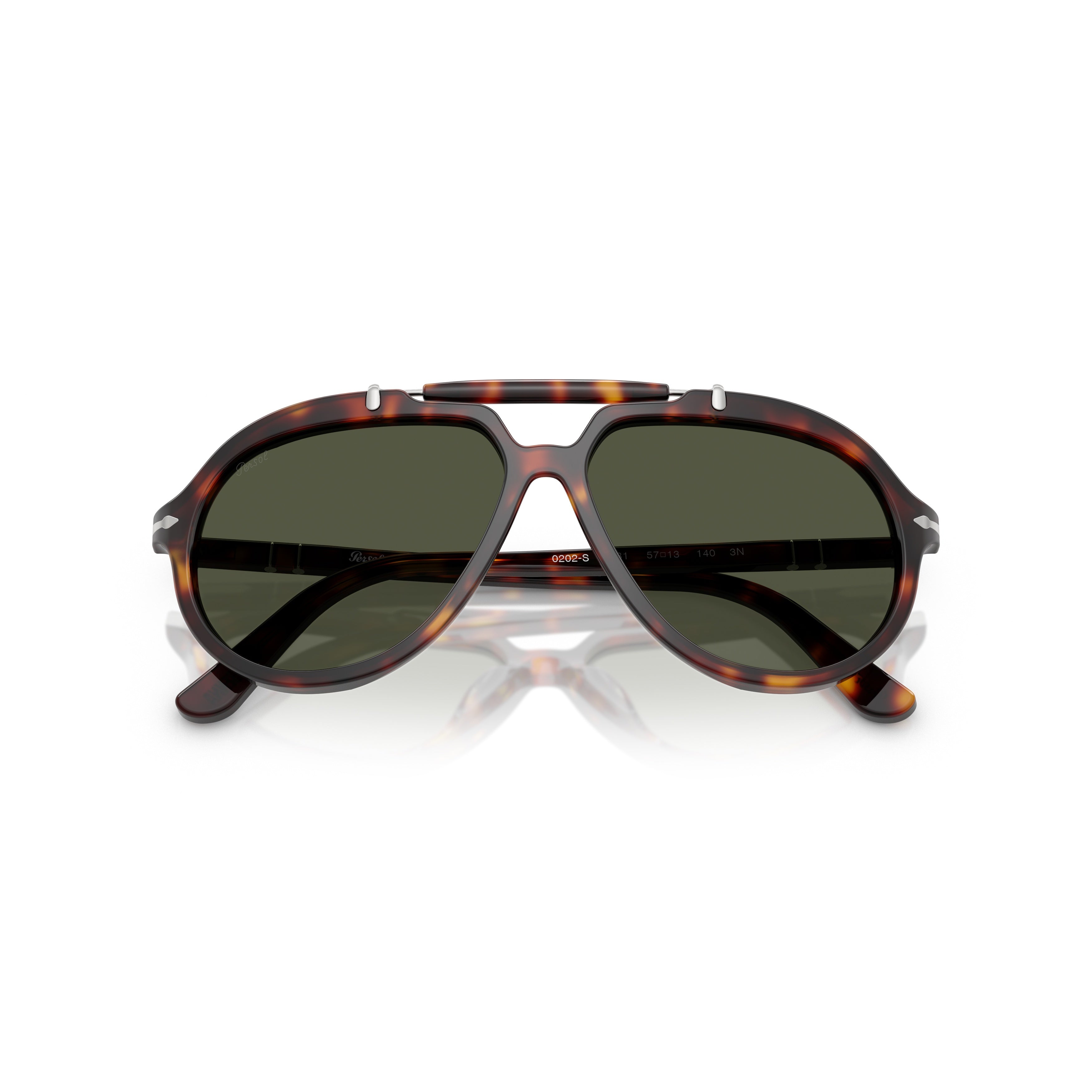 0po0202s Tortoiseshell Aviator Sunglasses with Double Bridge