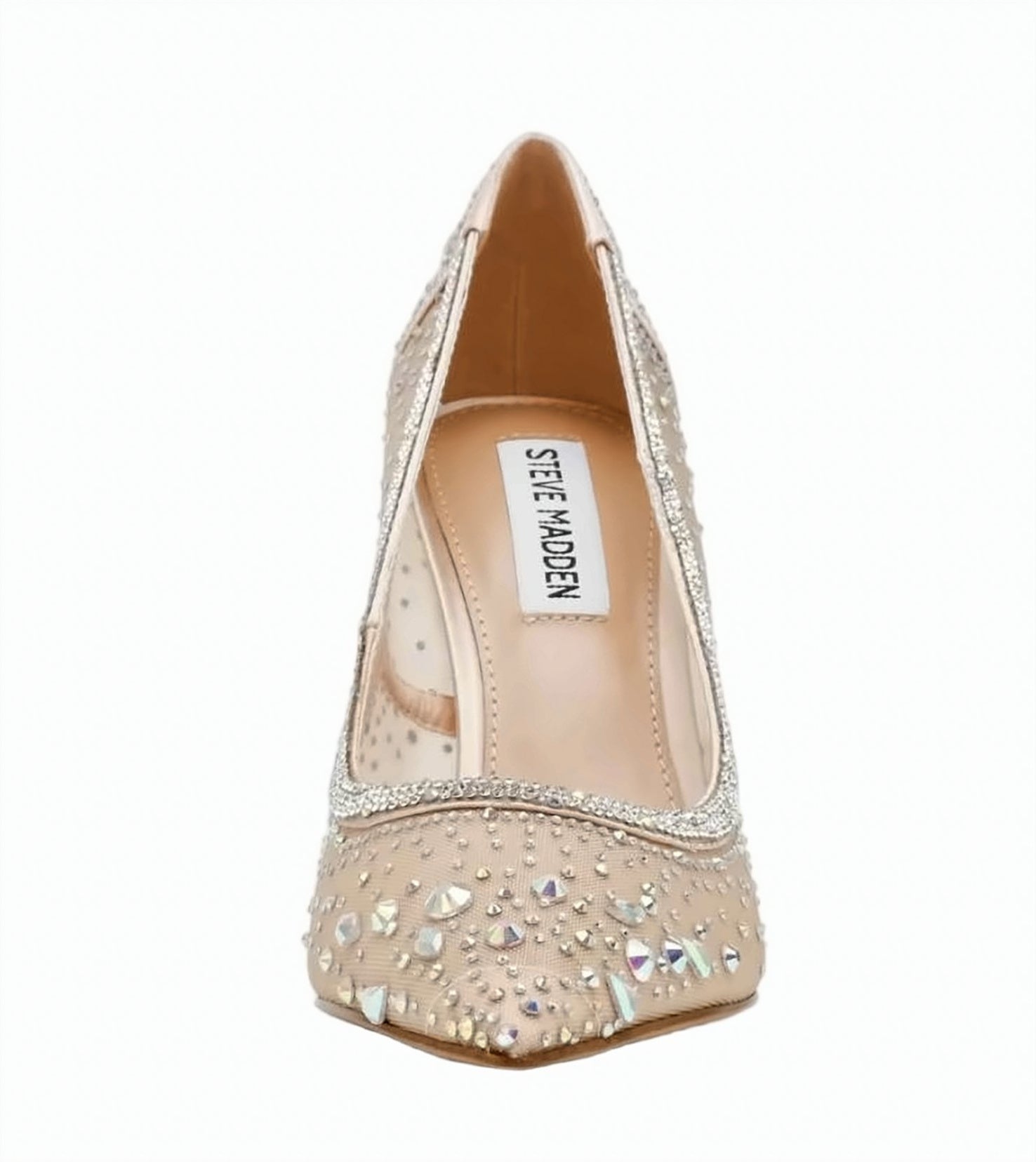 Ivory Encaged Rhinestone Stiletto Pumps