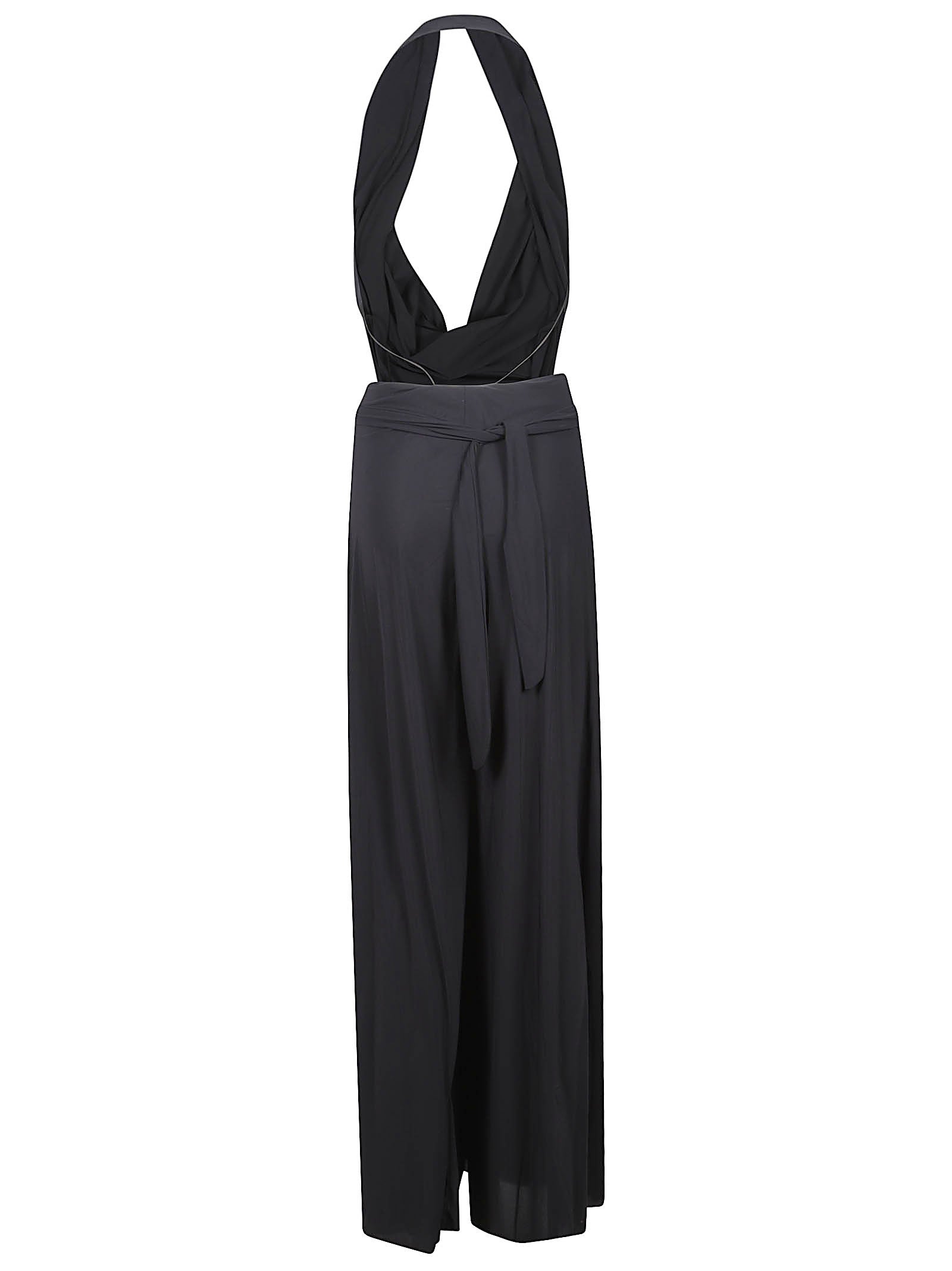 Halter-Neck Jumpsuit with Draped Neckline