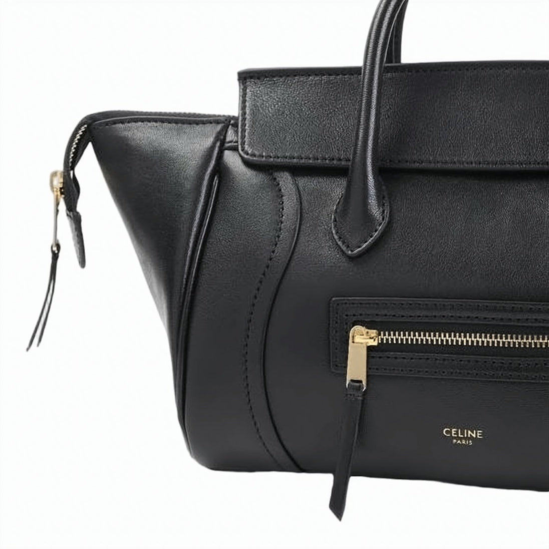 Small Structured Handbag in Supple Shiny Lambskin