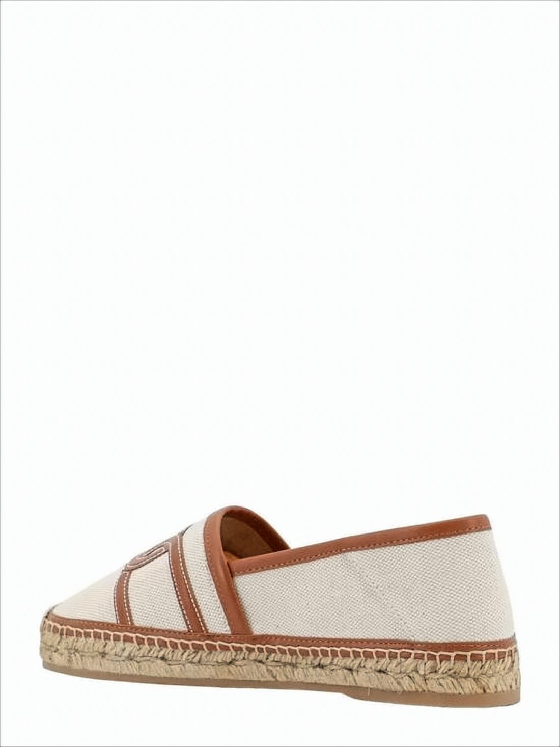 Canvas and Leather Slip-On Loafers with Jute Sole