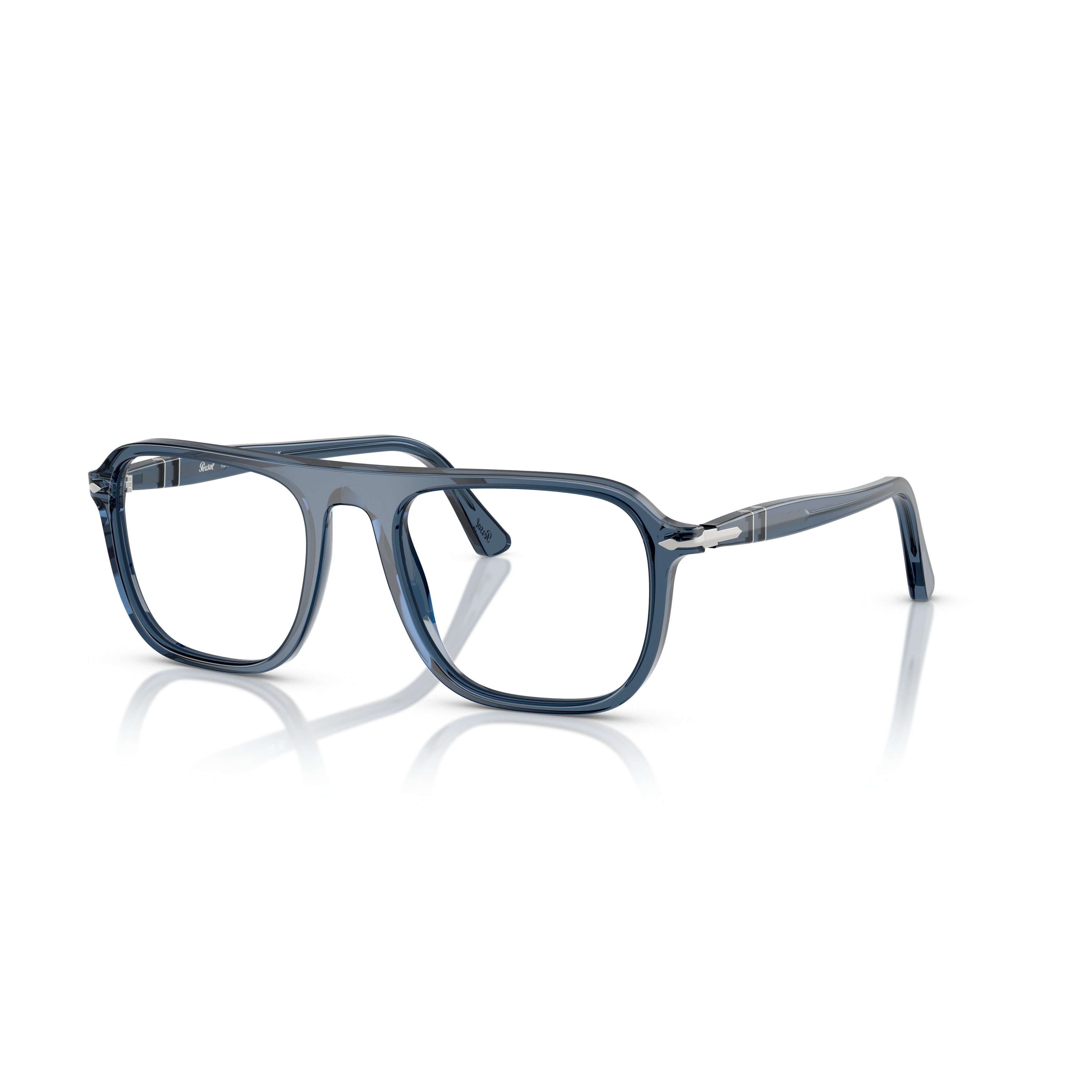 0po3359v Translucent Acetate Square Frame Eyeglasses with Keyhole Bridge