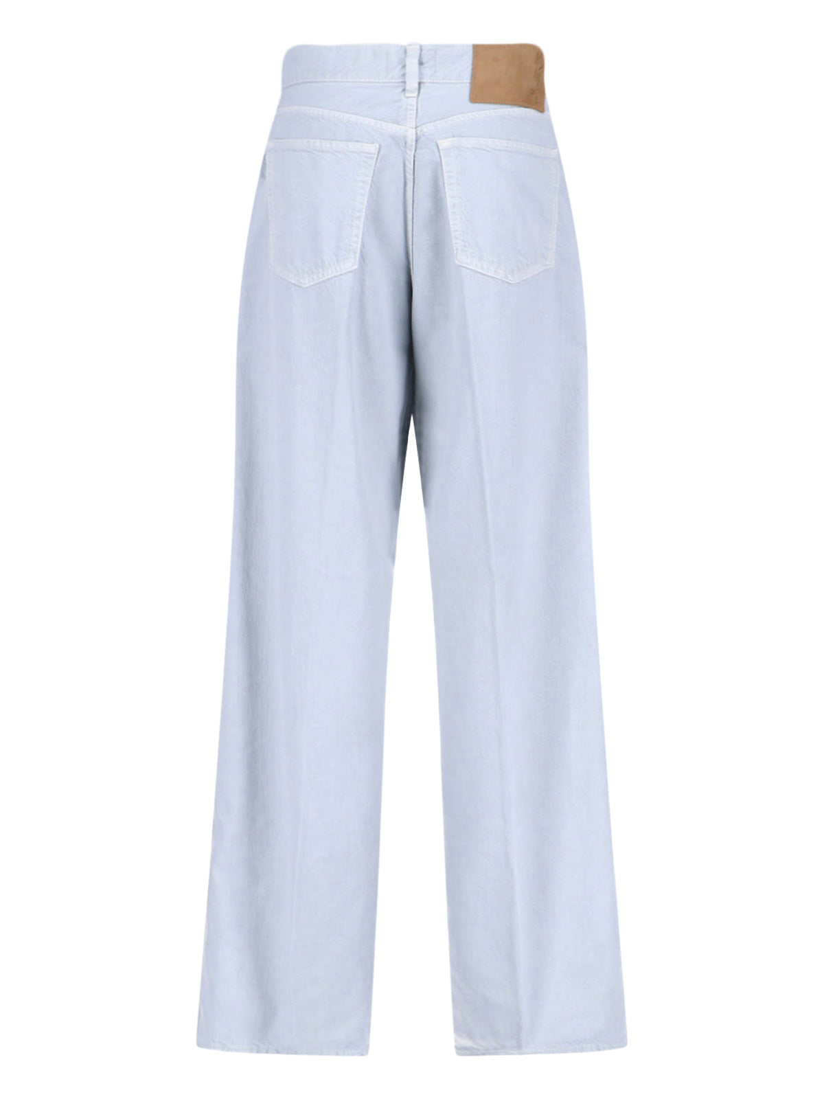 Wide-Leg Jeans In Cotton-Linen Blend With Mid-Rise Waist