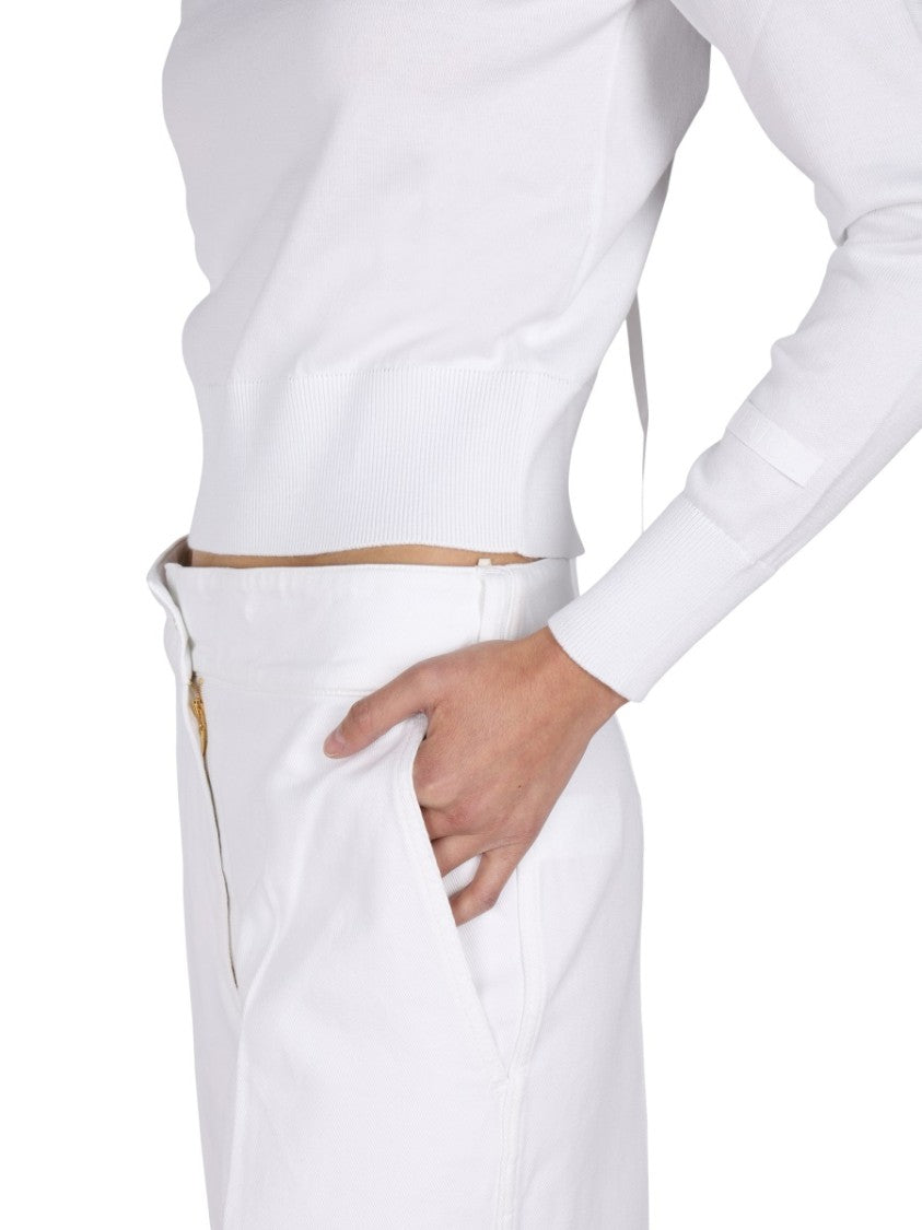 Ribbed Jersey Top With Open Back