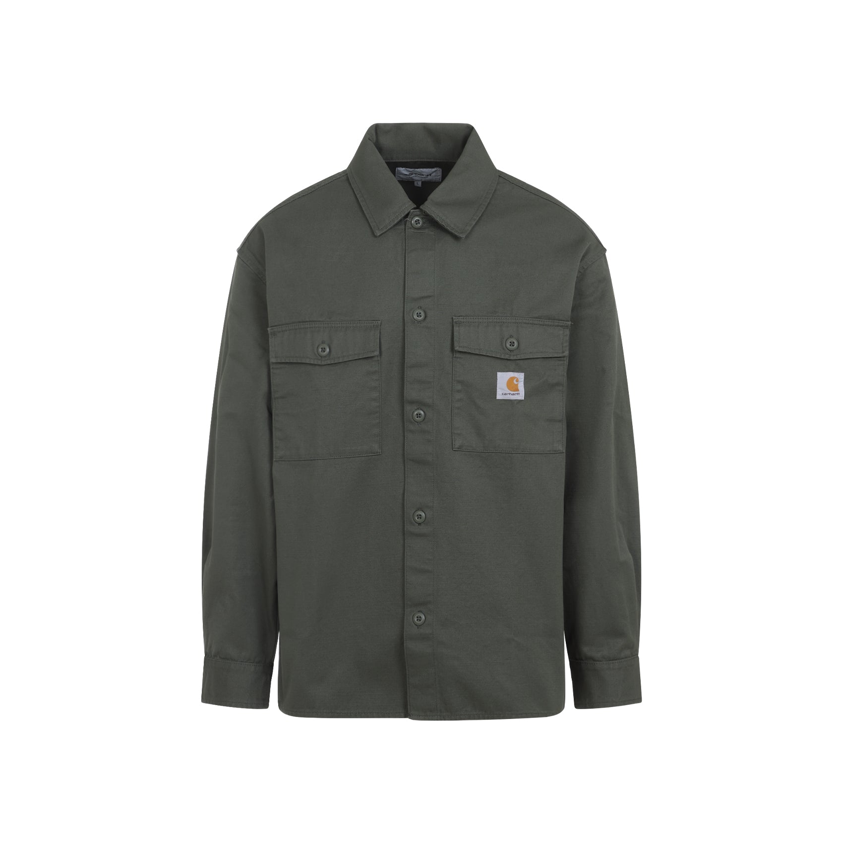 Structured Dark Green Cotton Utility Jacket
