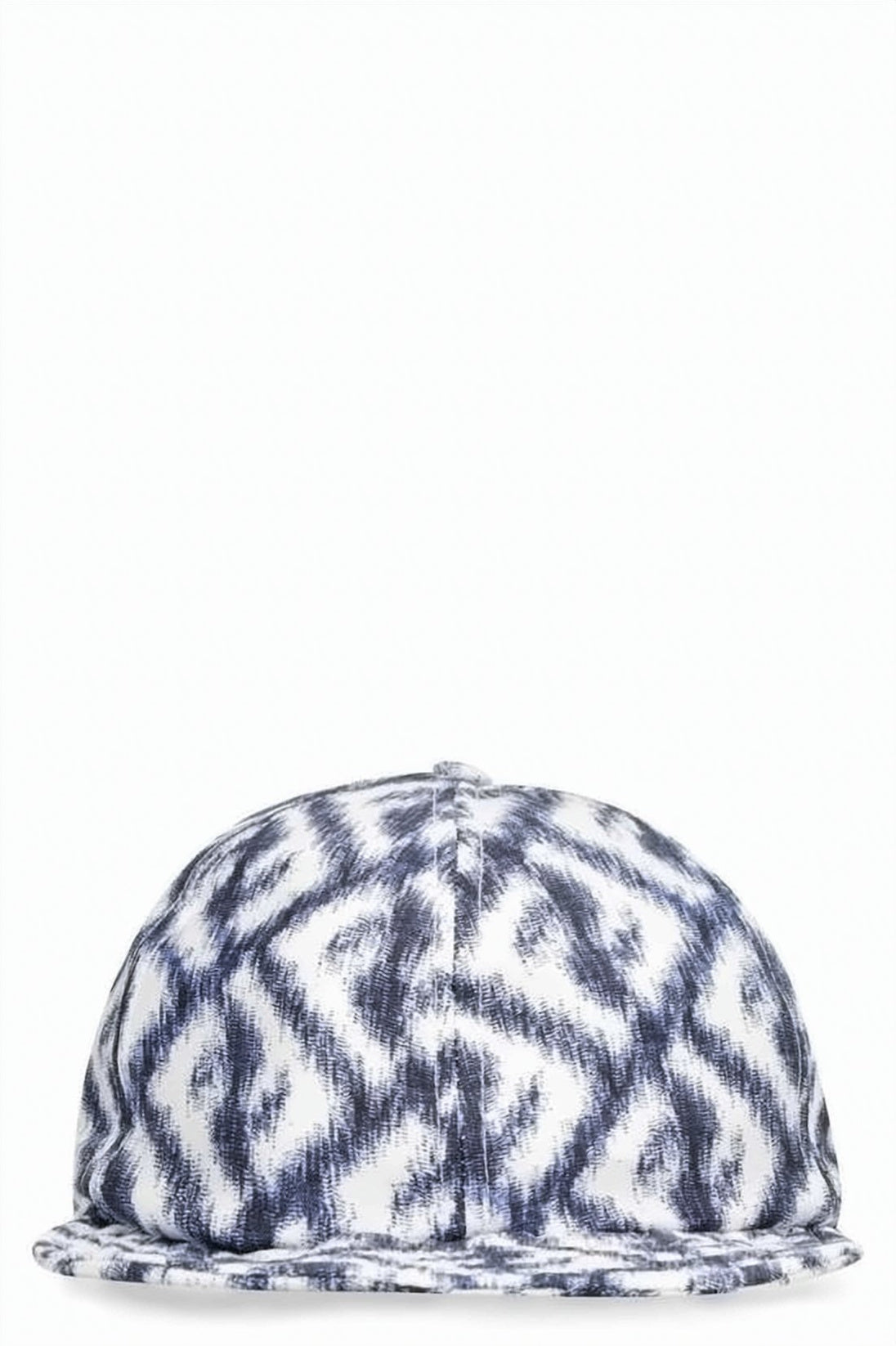 Silk Cap with Rounded Crown and Abstract Pattern