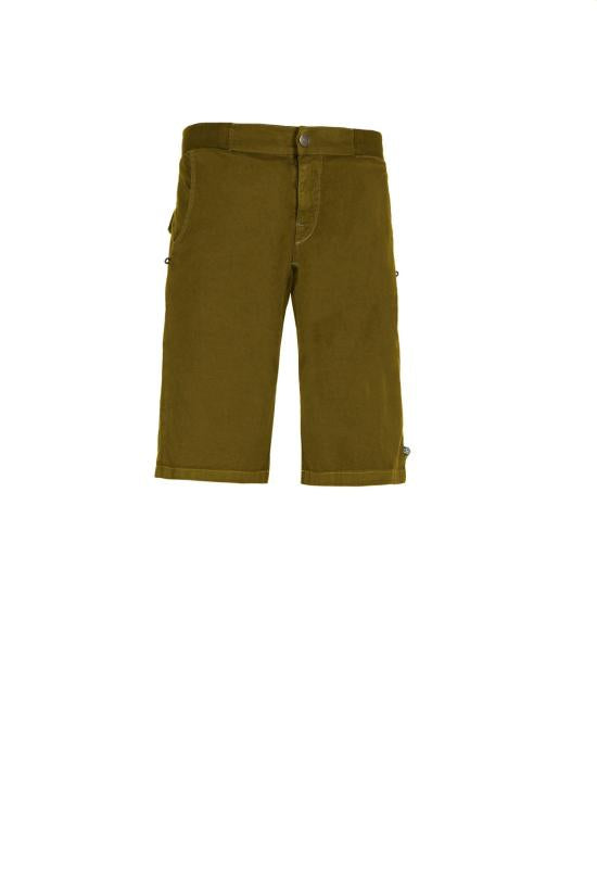 Tailored Olive Green Shorts with Button Closure