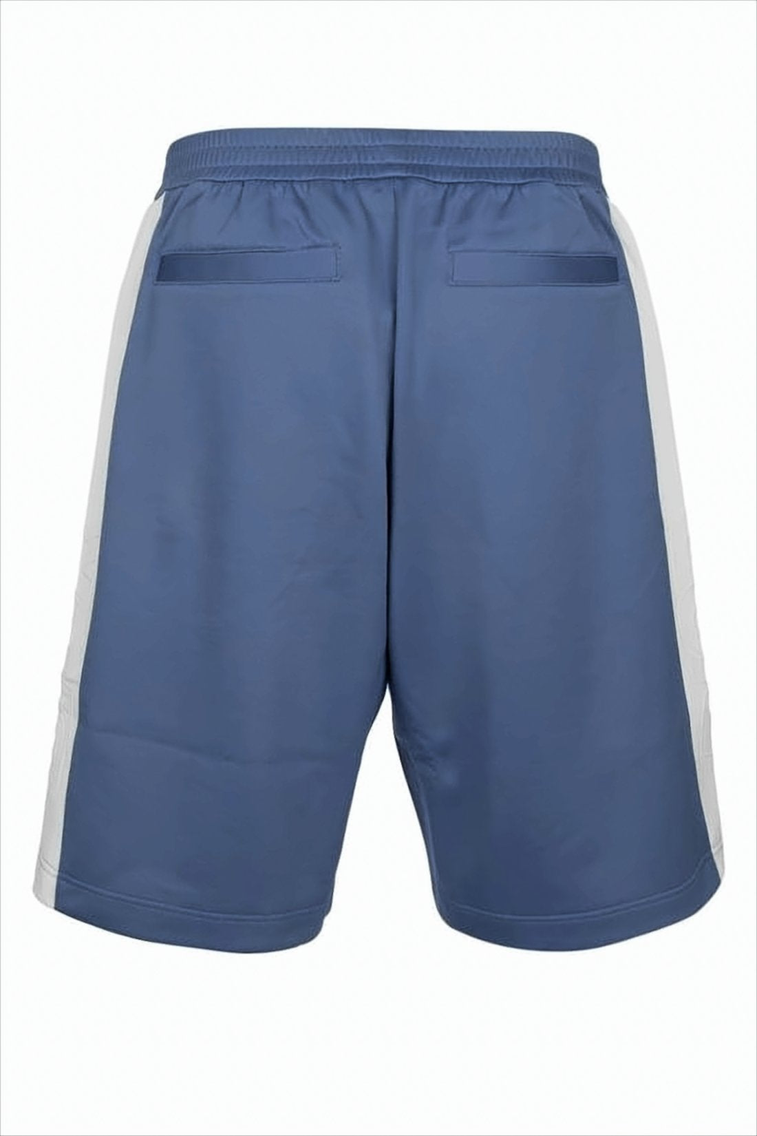 Relaxed Fit Blue Shorts with Contrasting Side Stripes