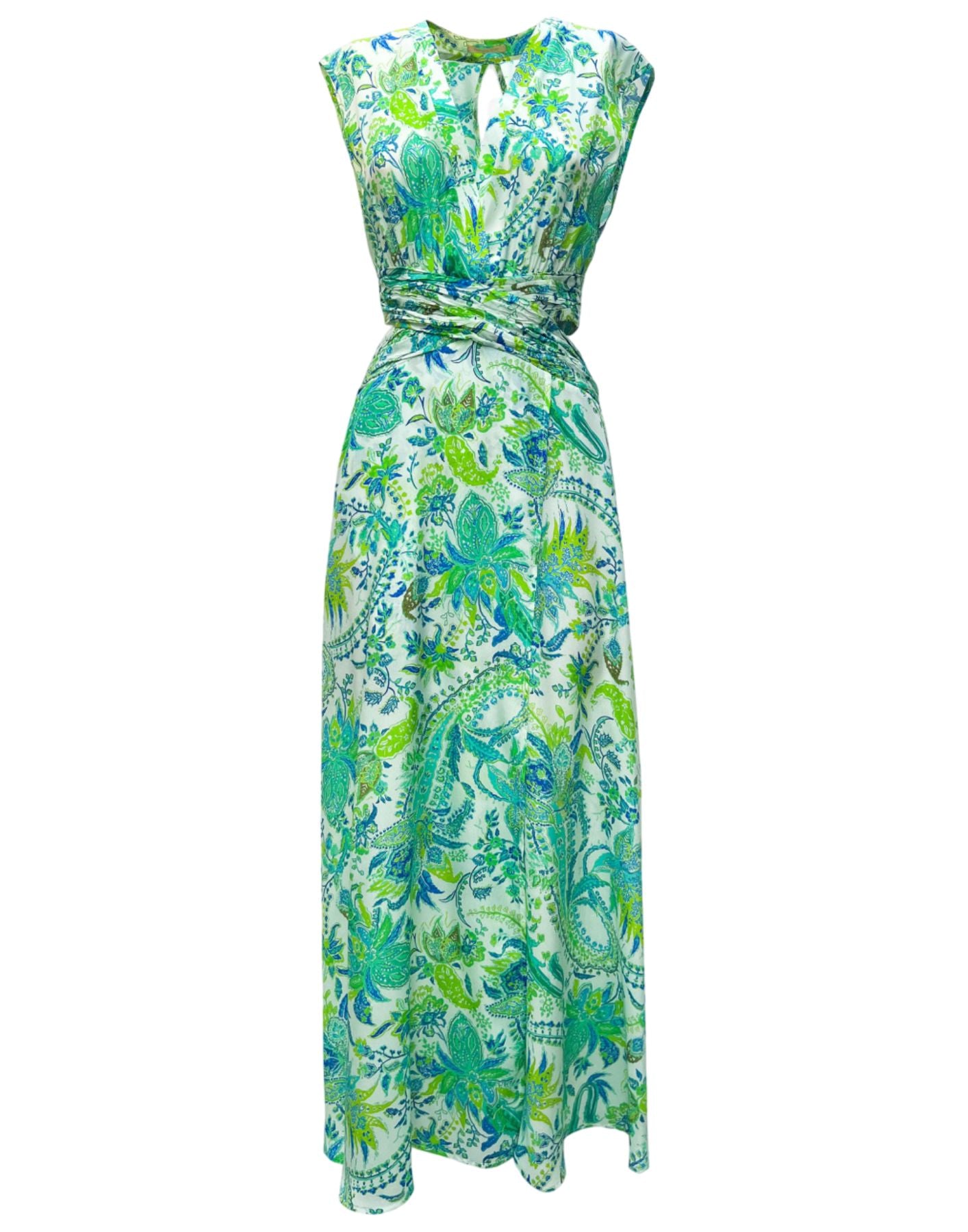 Silk Crepe Dress With Embossed Crisscross