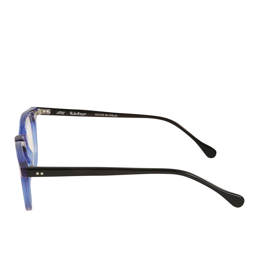 Kubino Translucent Blue Rounded Frame Sunglasses with Black Temples