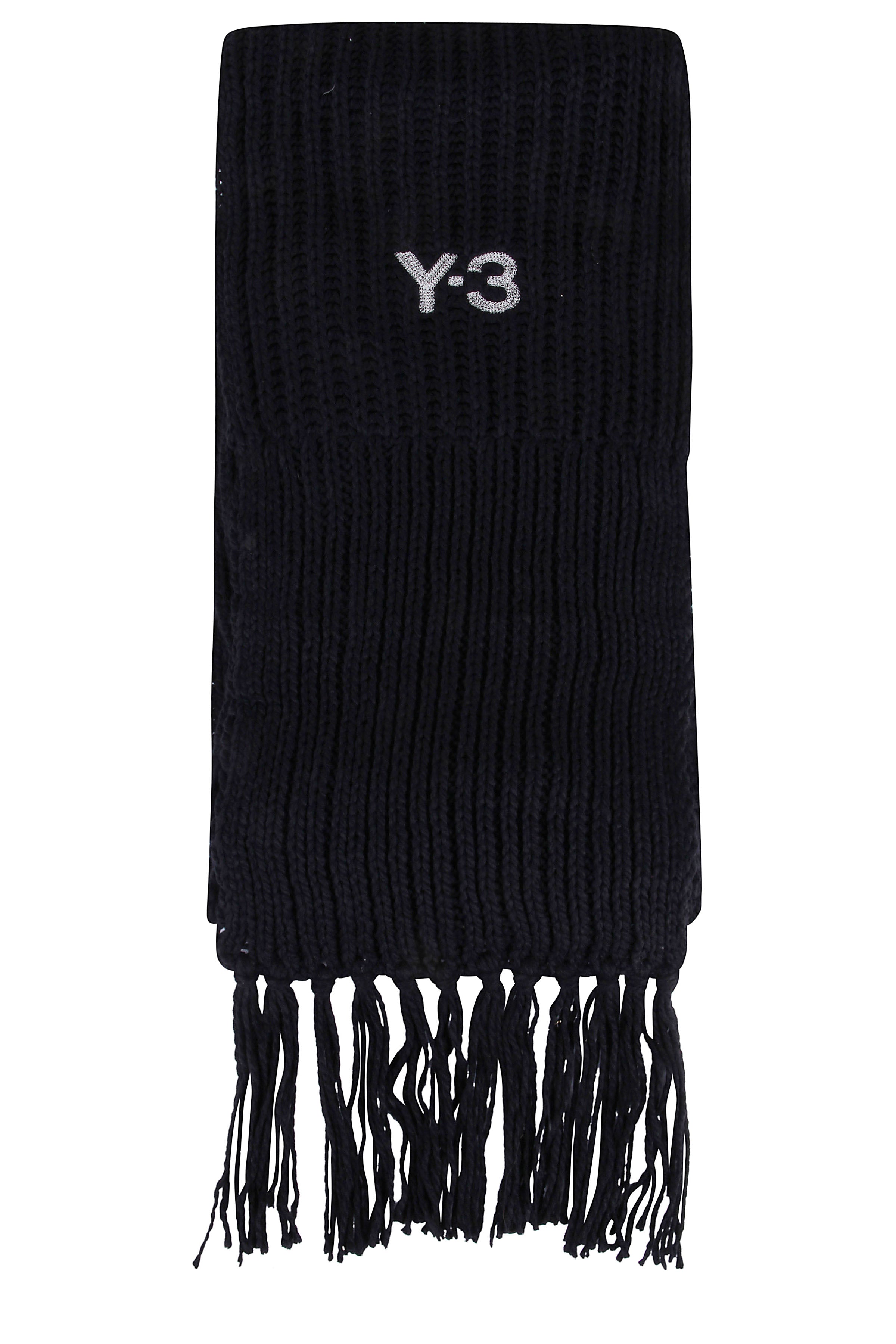 Ribbed Knit Scarf With All-Over Logo Design