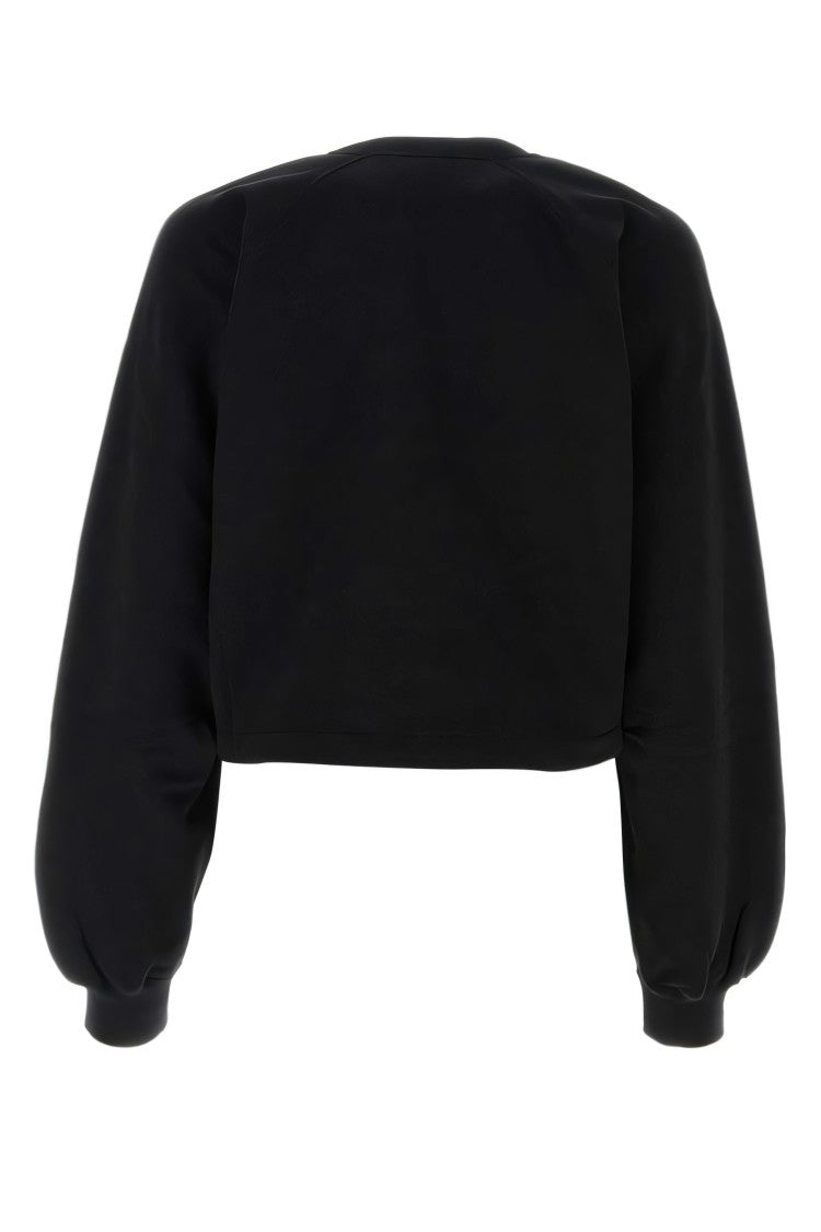 Cropped Black Long Sleeve Top
