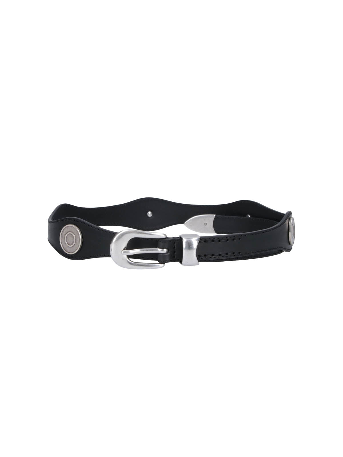 Black Sleek Silver Buckle Belt