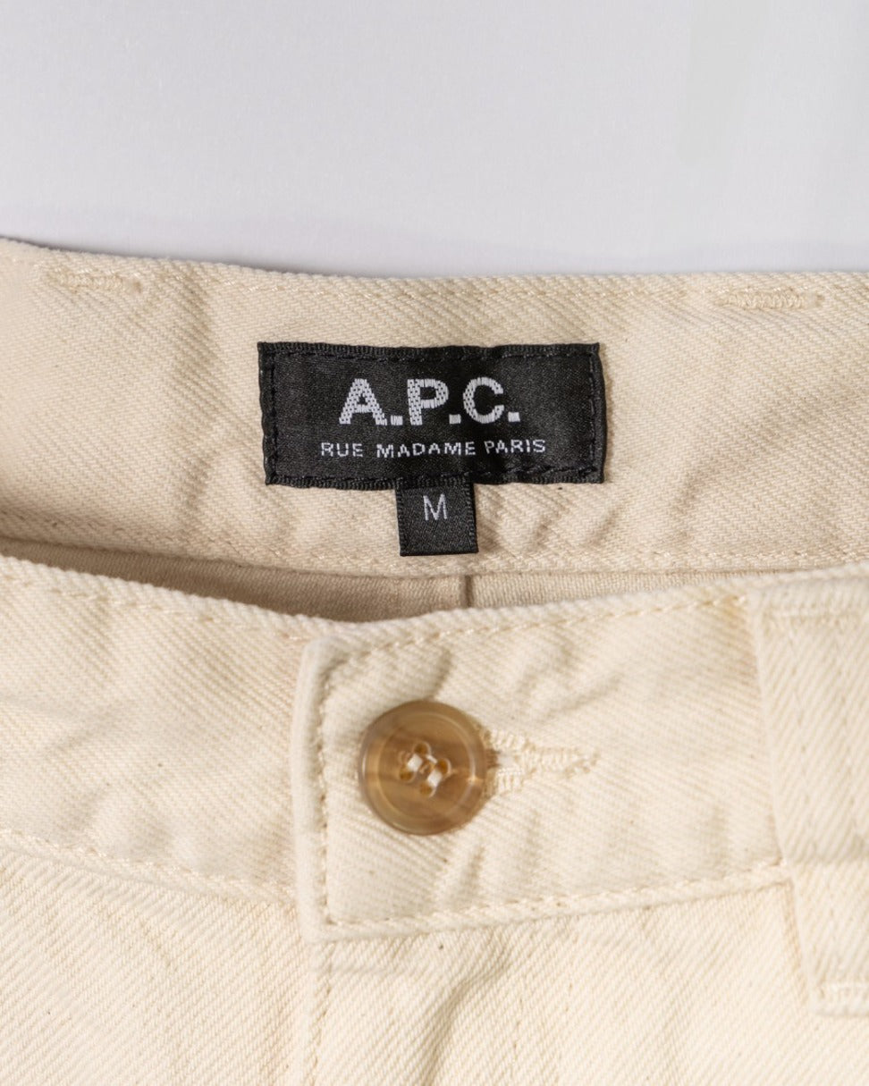 Beige Five-Pocket Shorts With Hammer Loop