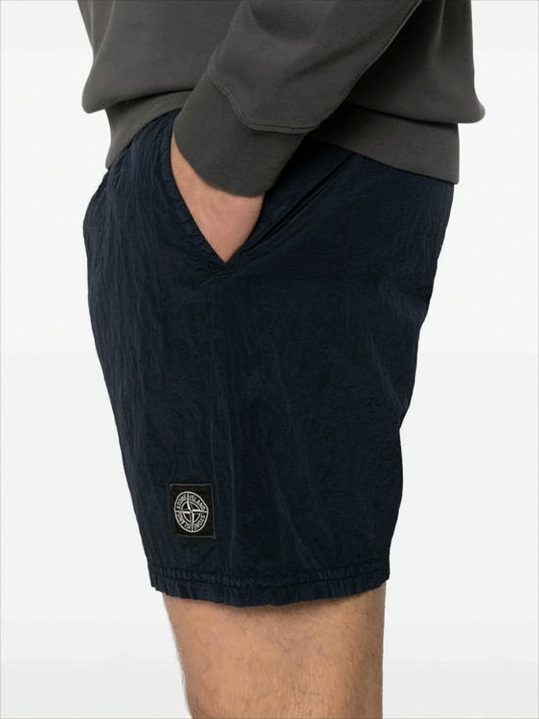 Mid-Thigh Black Stone Island Shorts