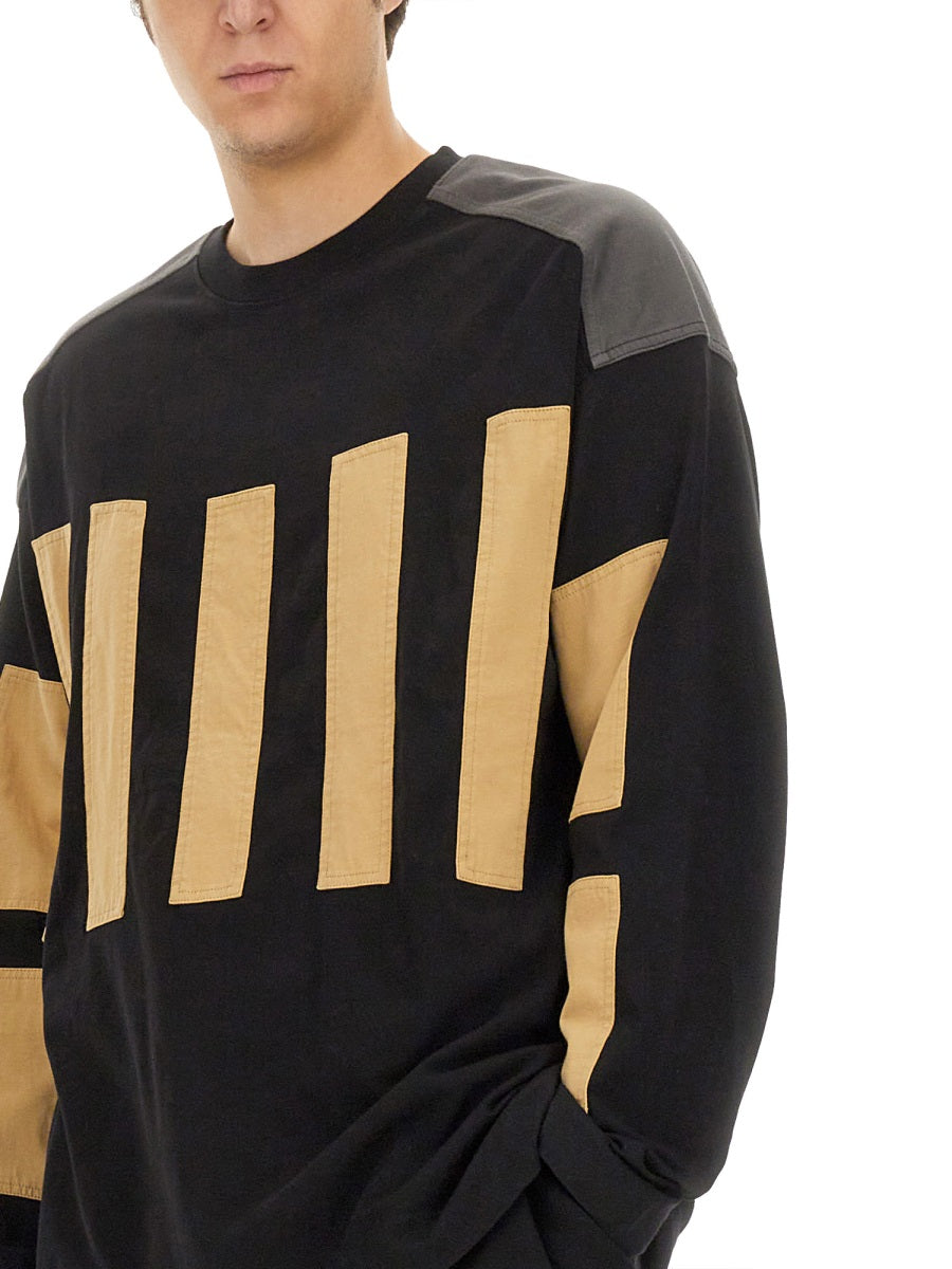 Relaxed Fit Cotton Sweatshirt With Ribbed Details