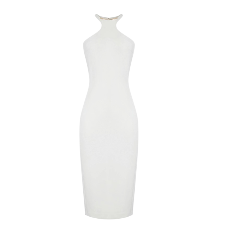 Sleeveless Metal Detail Midi Dress