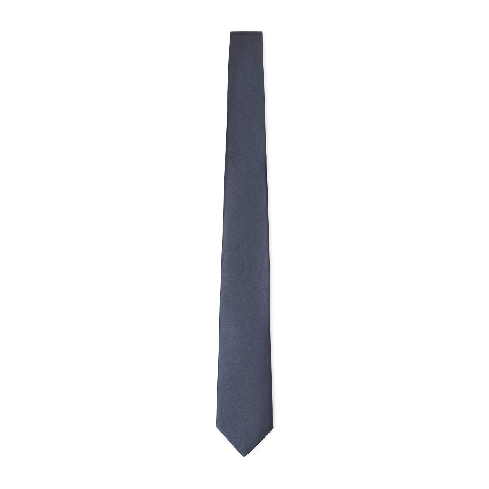 Solid Blue Silk Tie with Classic Pointed Tip