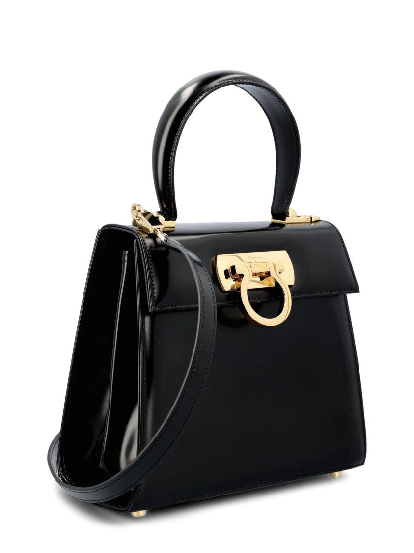 Structured Smooth Leather Shoulder Bag