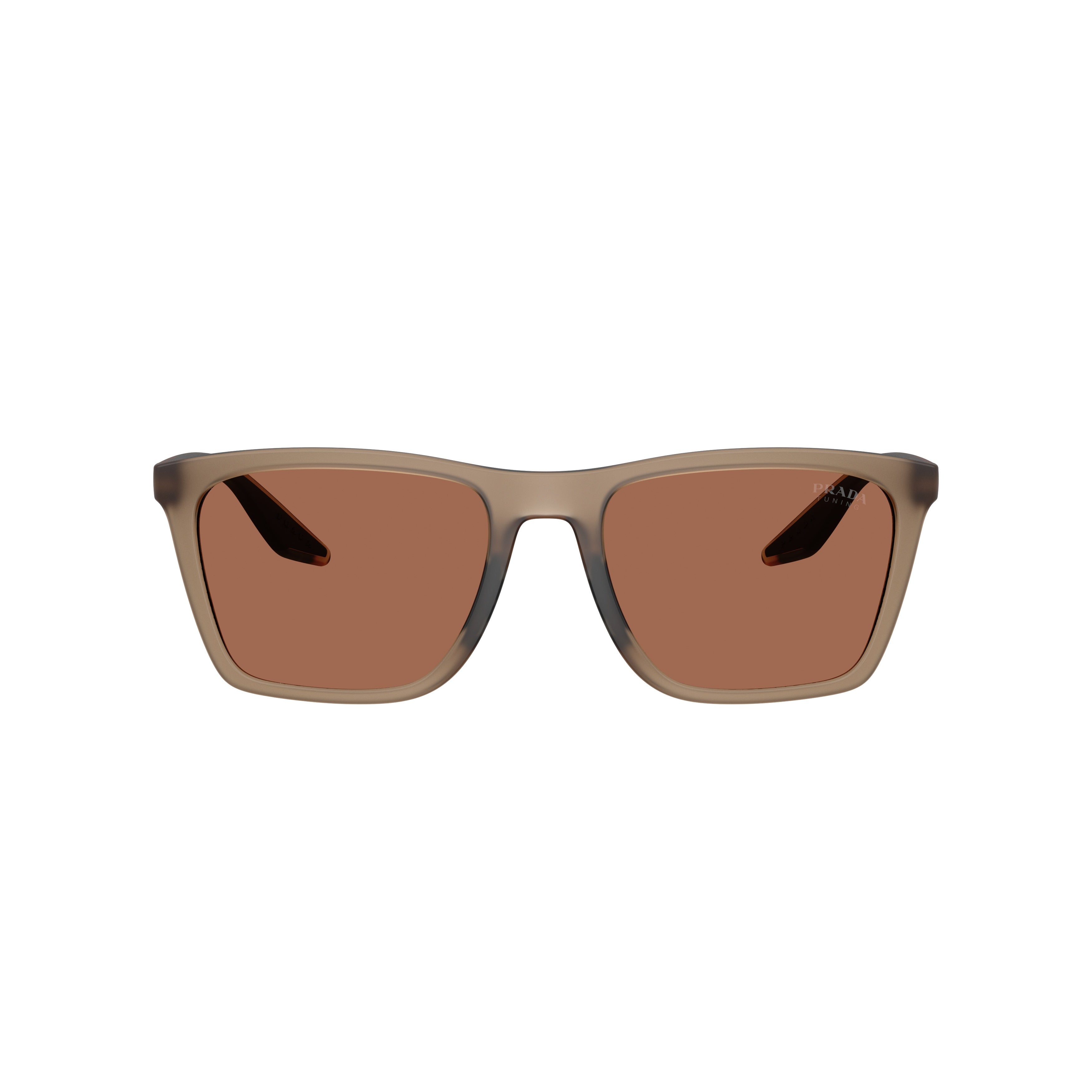 0ps B08s Translucent Brown Rectangular Frame Sunglasses
