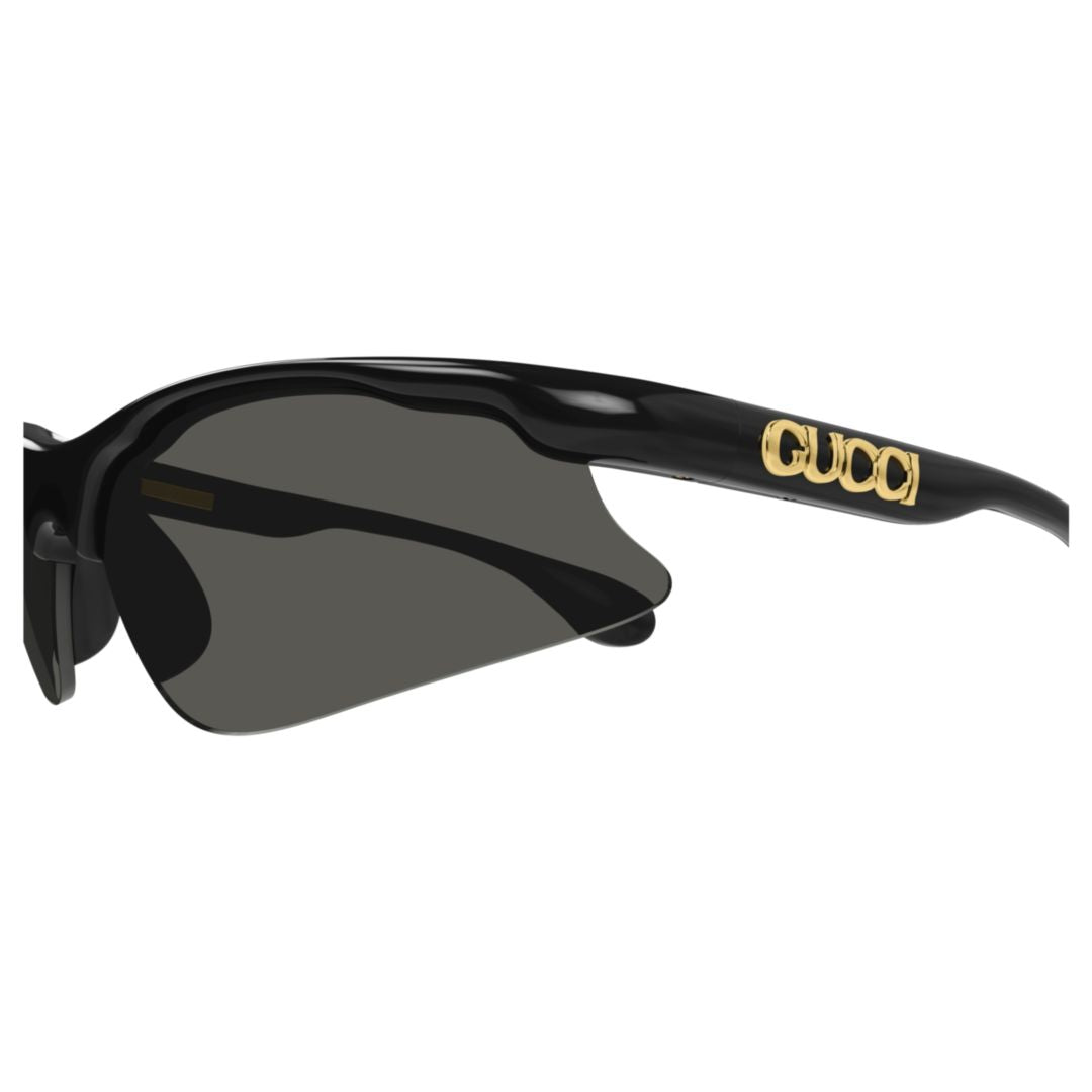 Wraparound Sunglasses with Glossy Black Frame