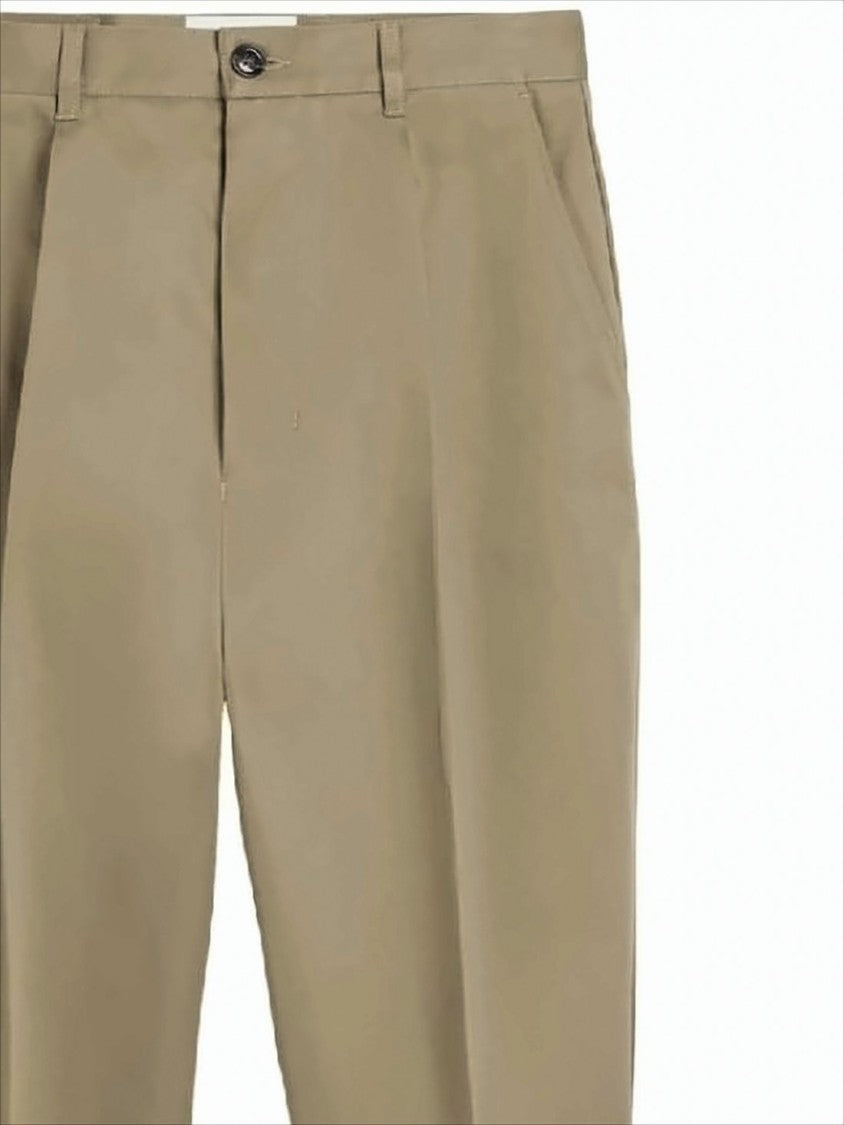 Tailored Brown Straight Pants with Structured Fabric