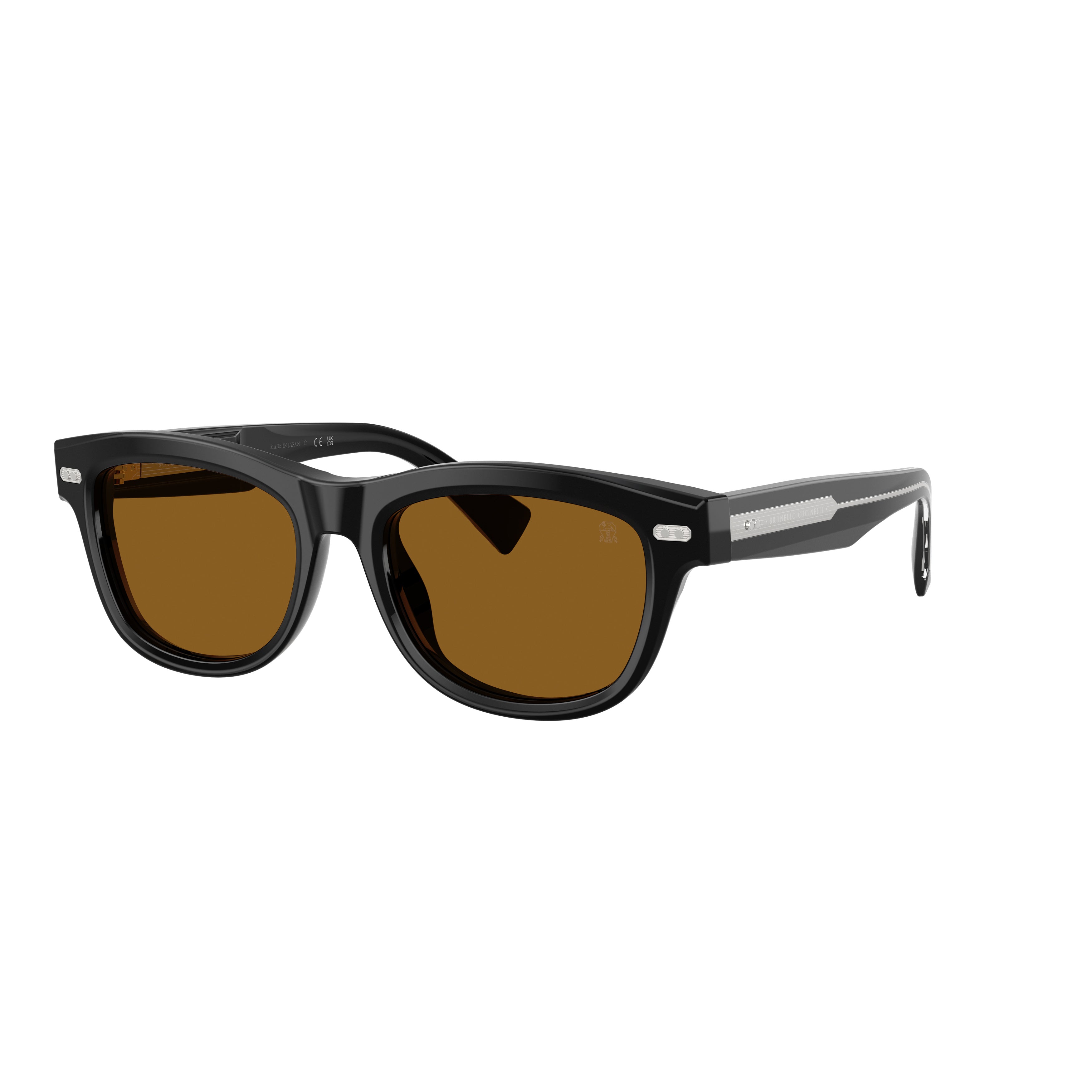 0bc3016s Rectangular Frame Sunglasses in Glossy Black Acetate
