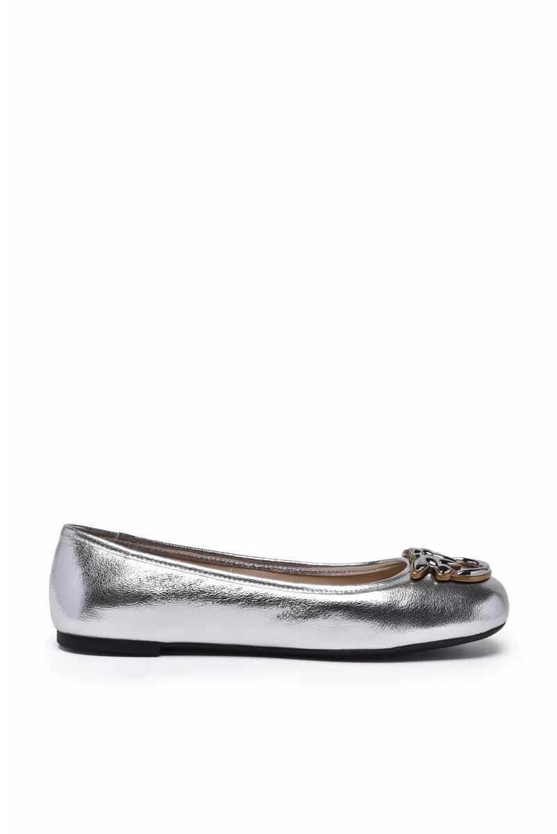 Leather Ballerinas - Gold