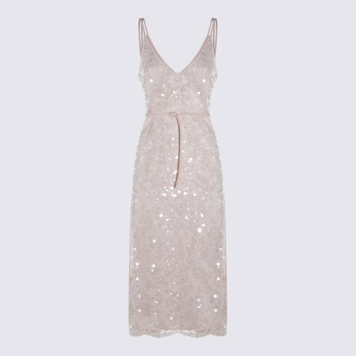 Midi Dress With Lace Overlay