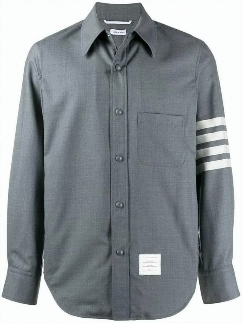 Tailored Wool Jacket with Distinctive Striped Detailing