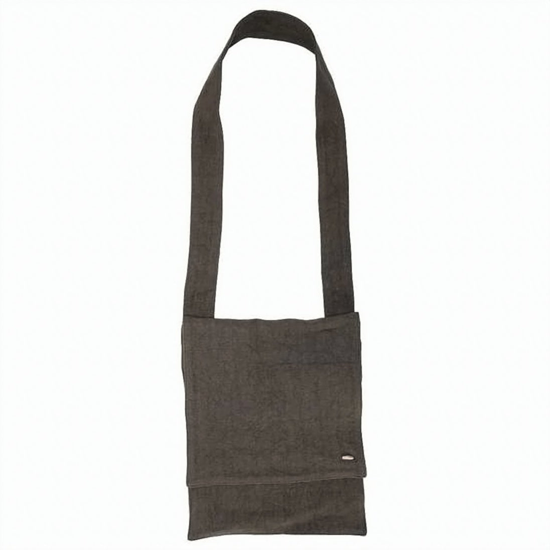 Textured Linen Crossbody Bag With Wide Strap