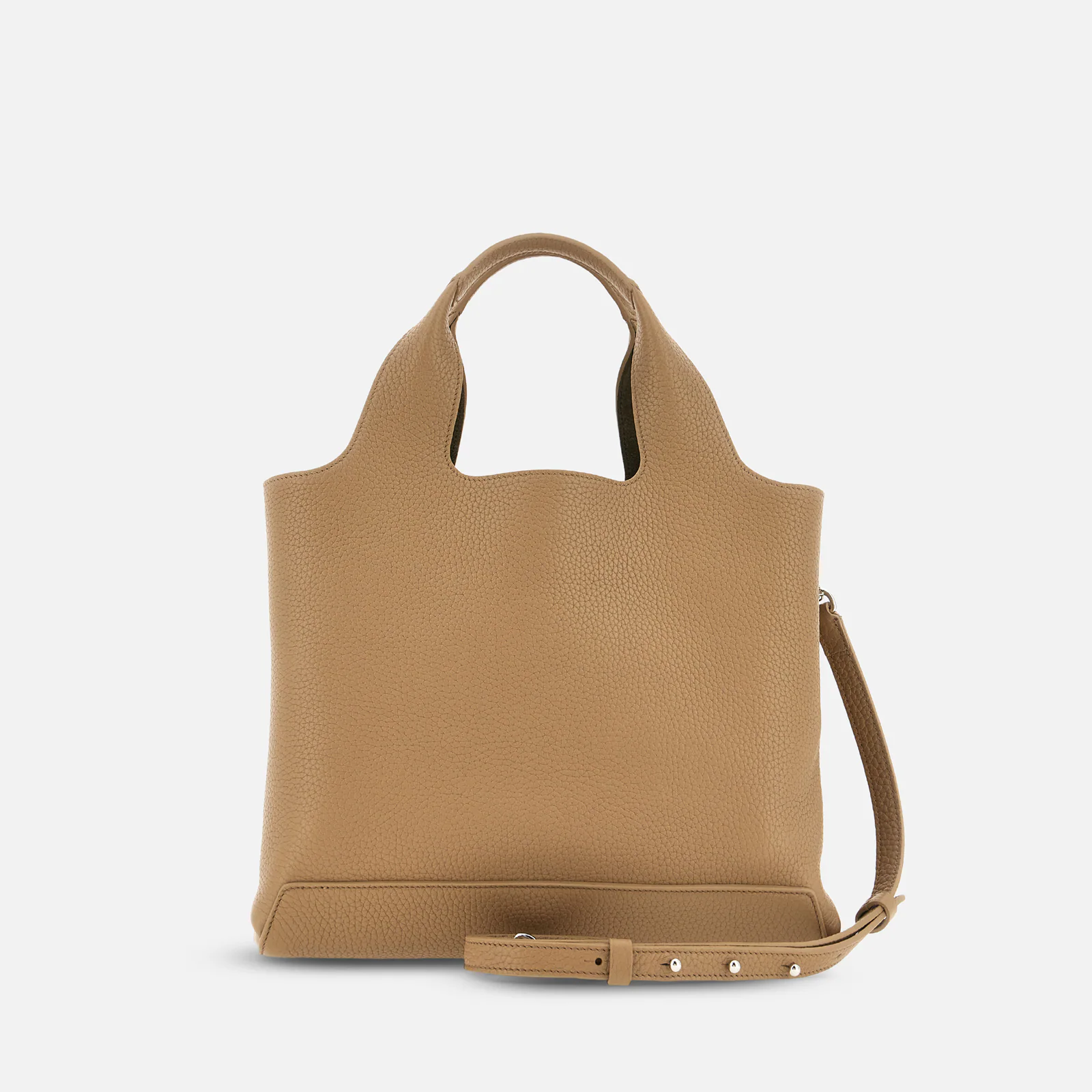 Structured Medium Biscuit Leather Shopping Bag