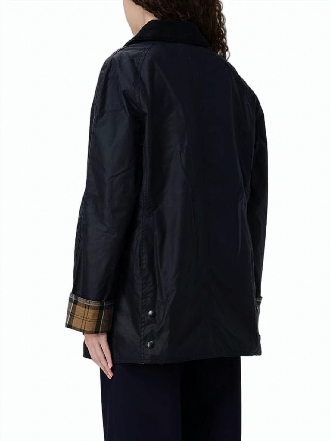 Matte Finish Waxed Cotton Jacket with Corduroy Collar